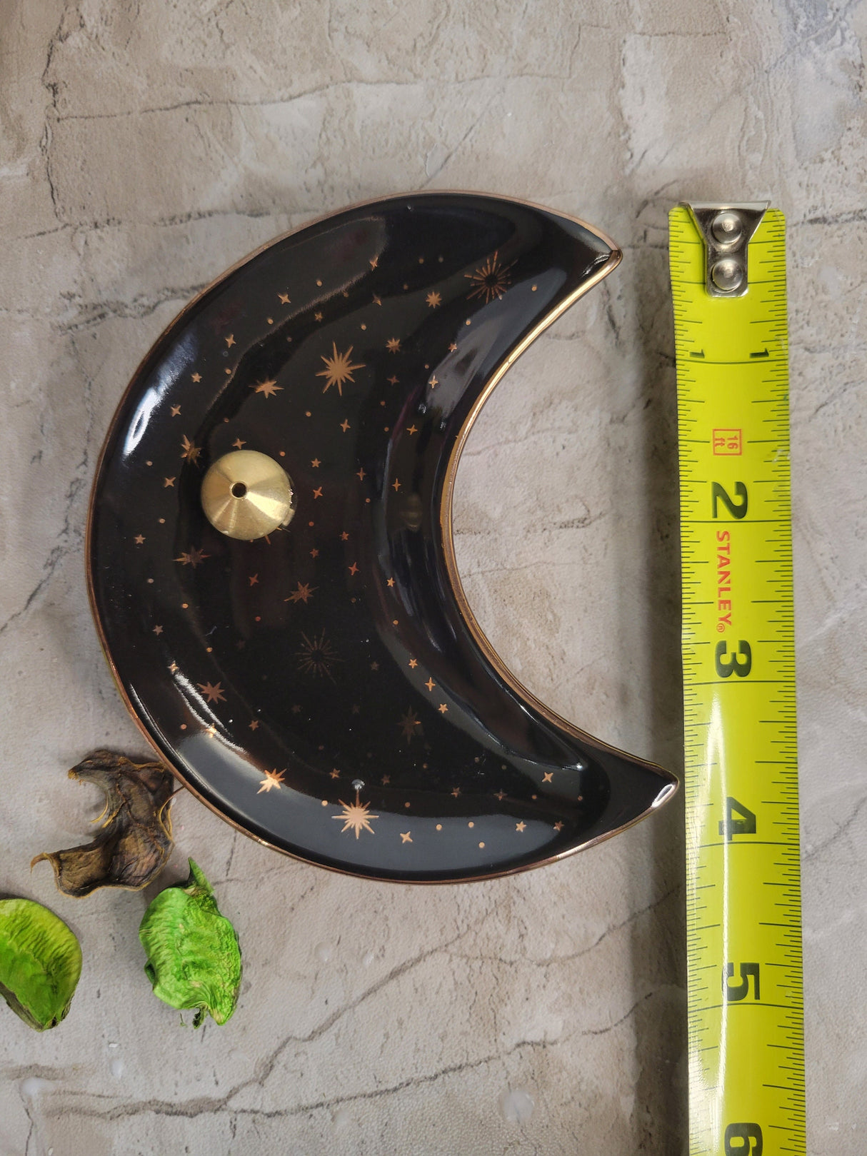 Ceramic Moon Incense Burner Plate: Celestial Altar Decoration