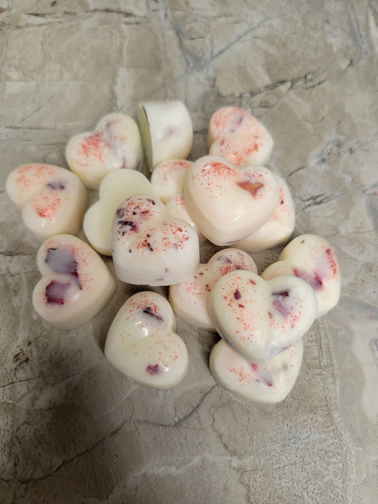 Roses Hearts Wax Melts with Flowers Handmade Melts