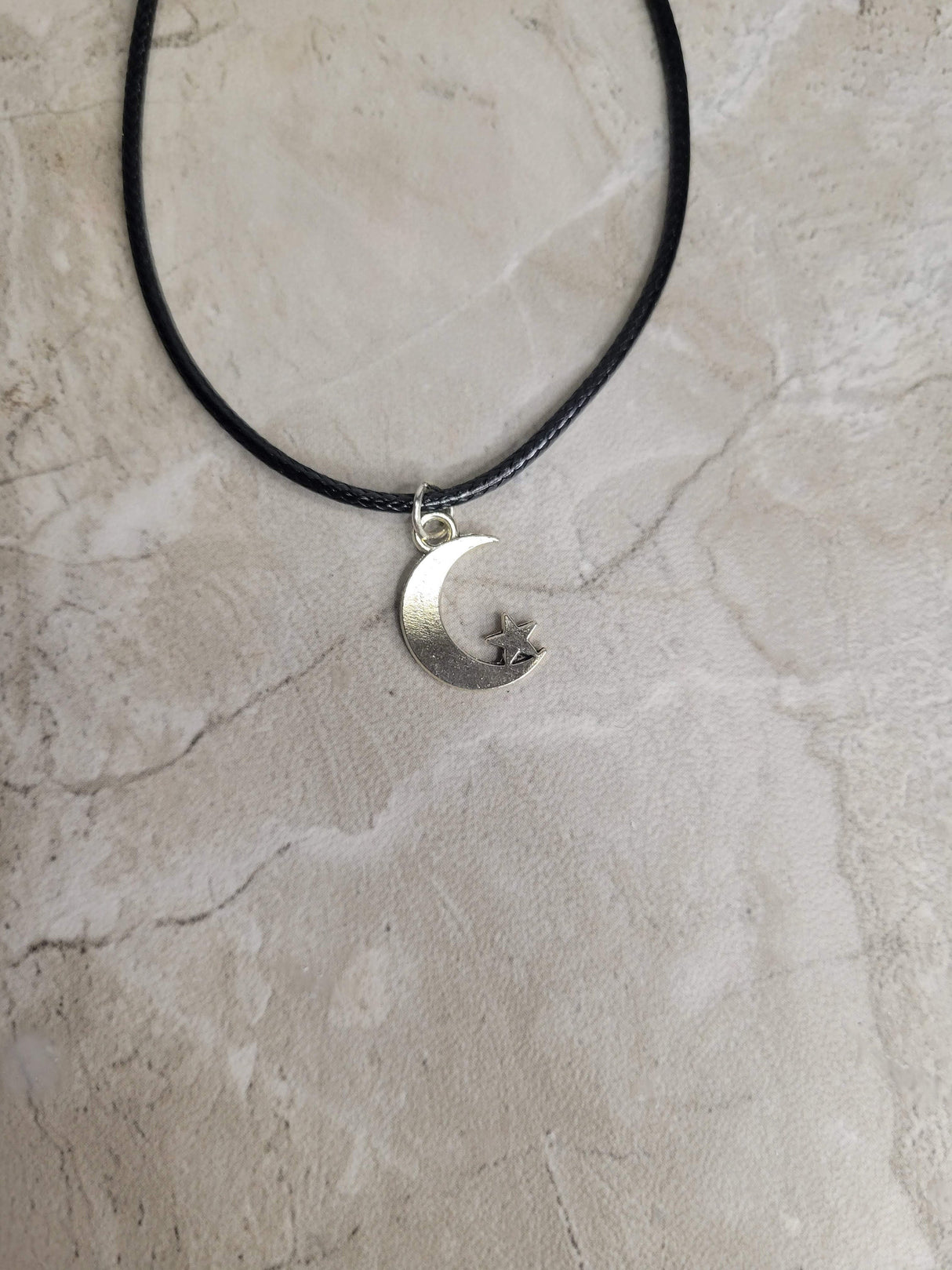 Moon and Star Charm Necklace: Celestial Witchy Jewelry