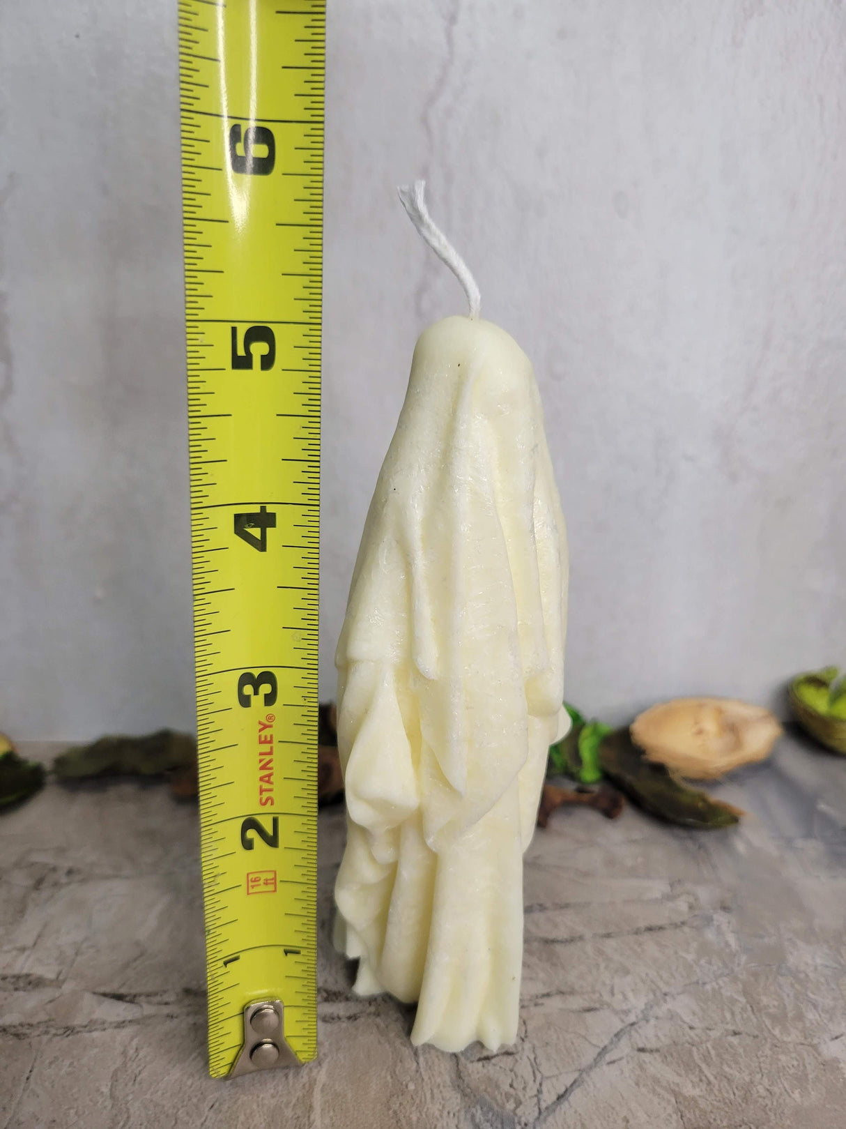 Handmade Ghost Candle: Palm Wax Halloween Decor