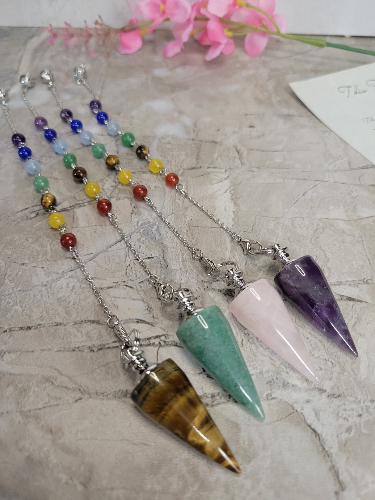 Seven Chakra Crystal Pendulum: Dowsing Divination Tool