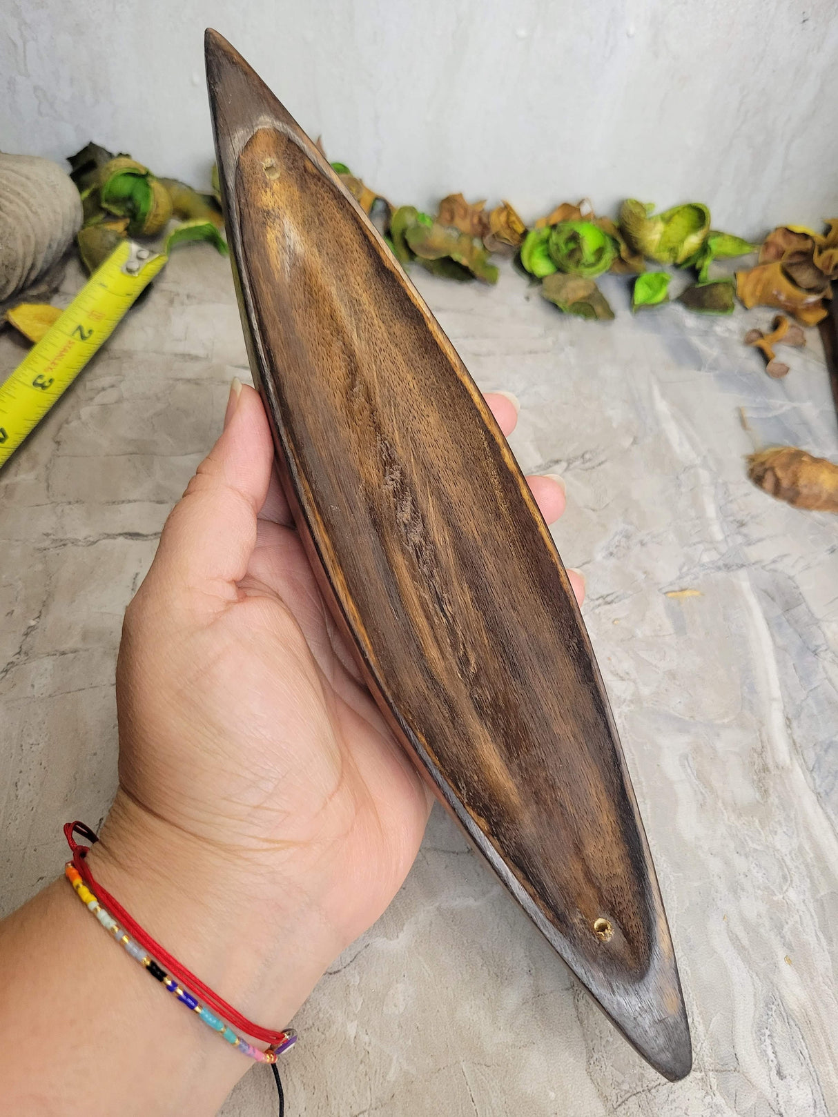 Canoe Wood Double Incense Burner: Small Incense Holder