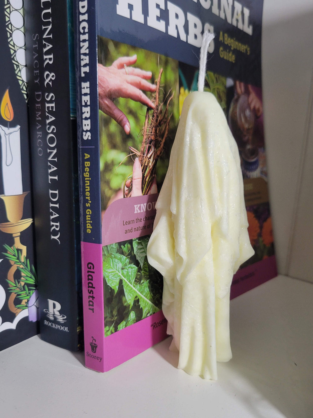 Handmade Ghost Candle: Palm Wax Halloween Decor