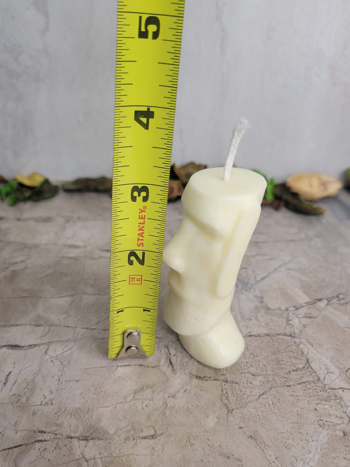 Handmade Palm Wax Man Head Candle: Sculptural Home Decor