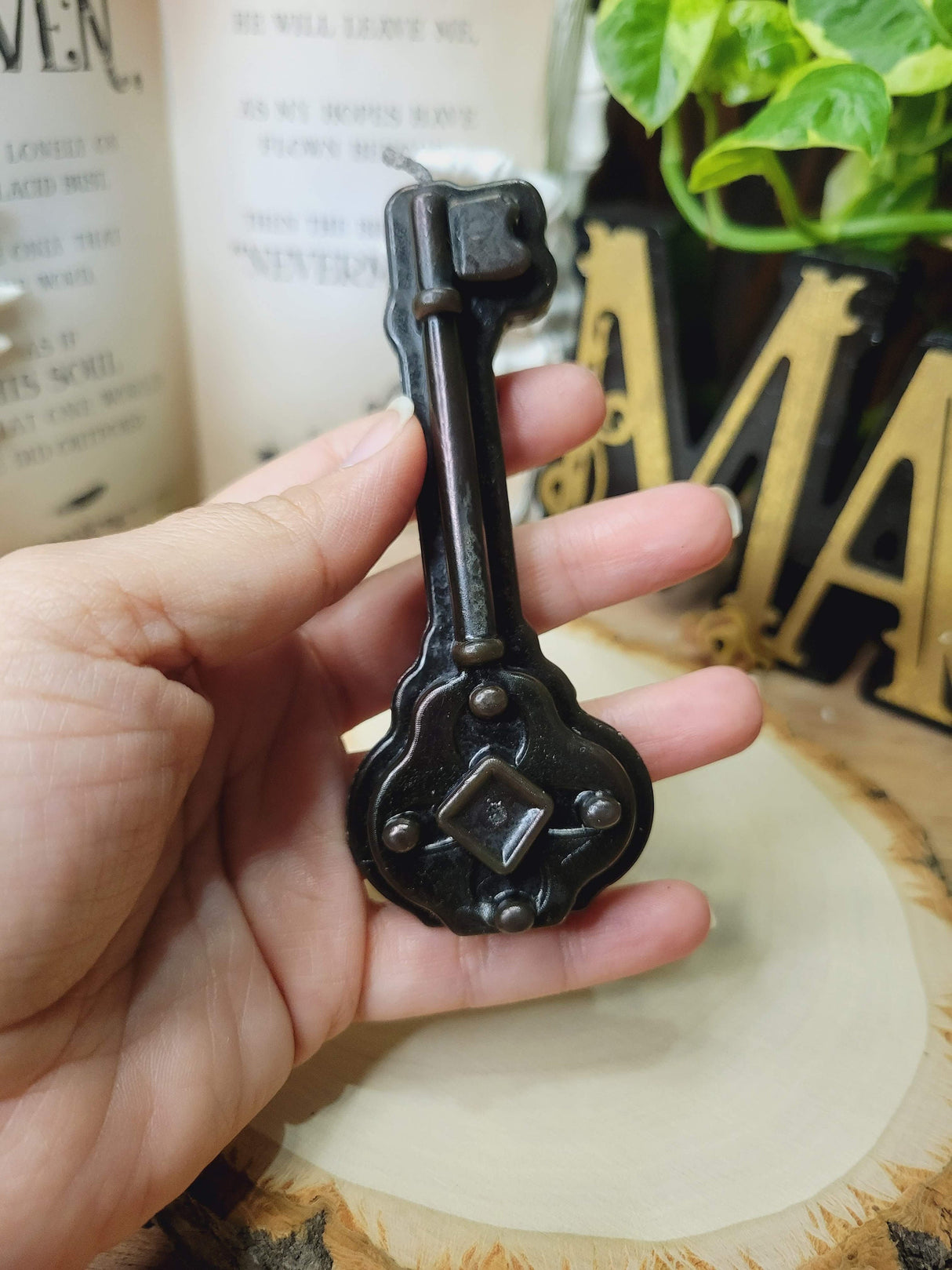 Black Key Candle: Small Figurine Candle for Spells