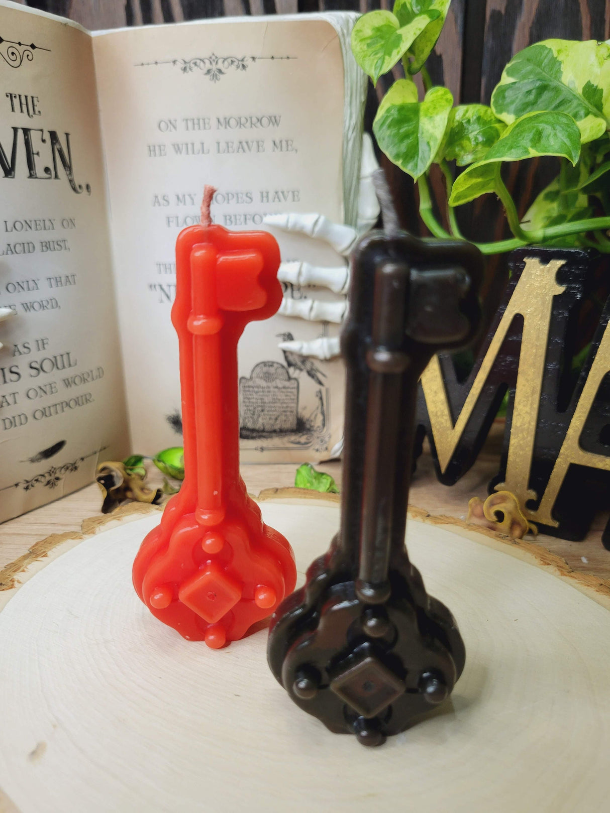 Black Key Candle: Small Figurine Candle for Spells