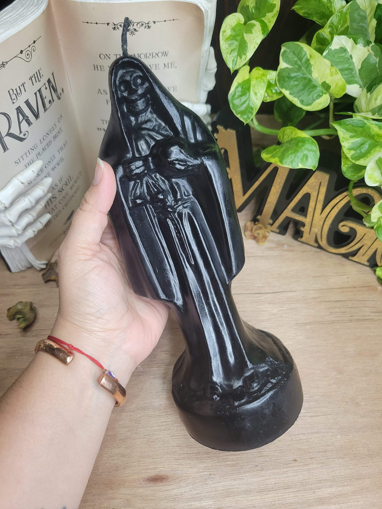 Big Holy Candle, Santa Muerte Candle Big Holy Dead Candle, Black Candle Offering Candle