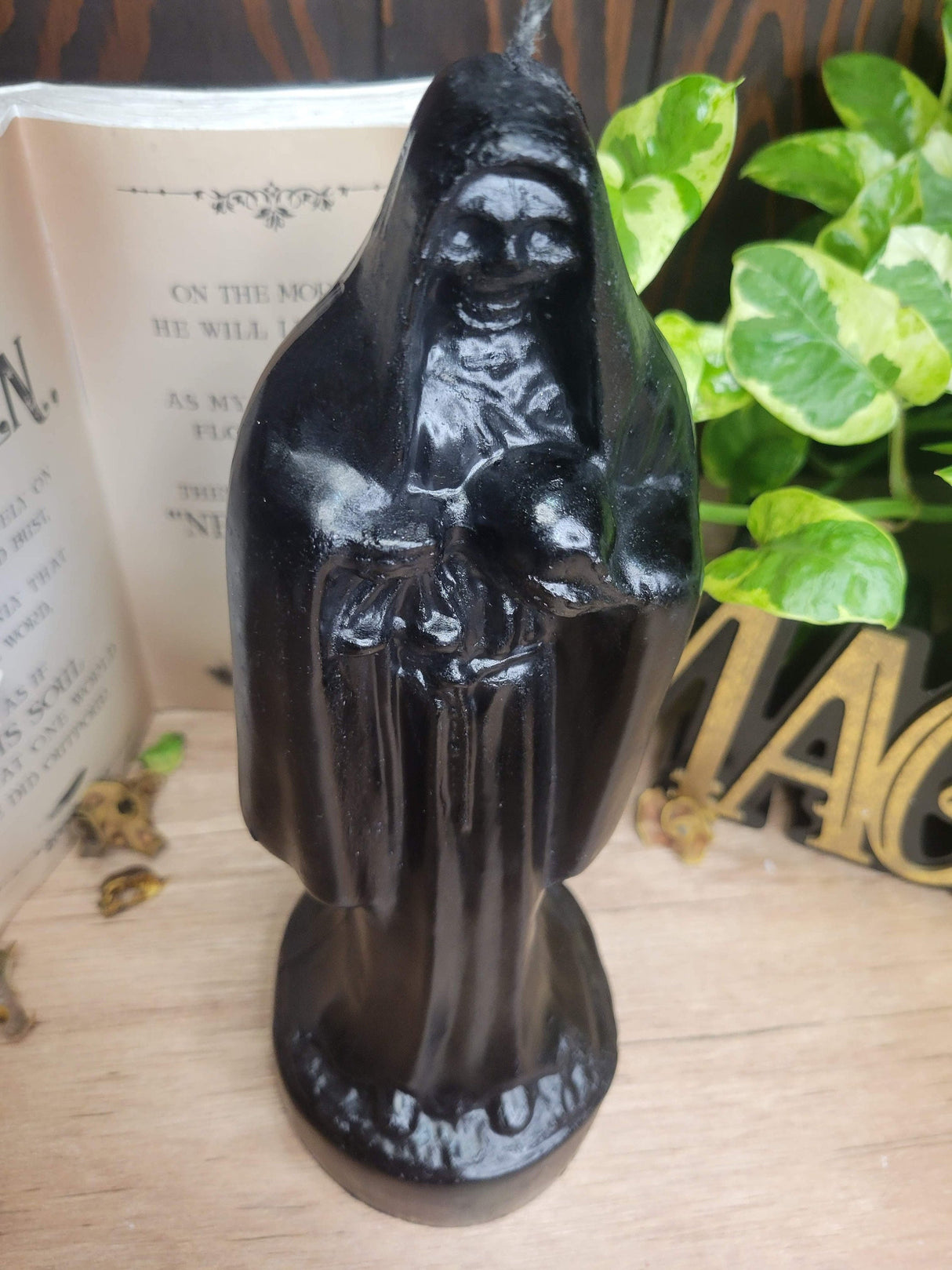 Big Holy Candle, Santa Muerte Candle Big Holy Dead Candle, Black Candle Offering Candle