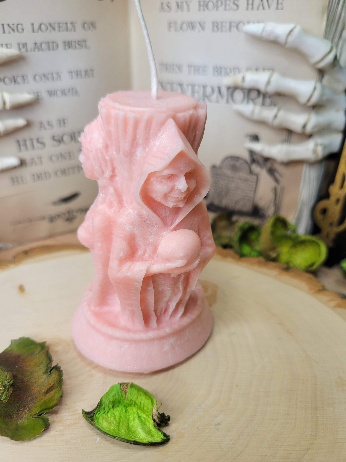 Handmade Goddess Candle: Triple Moon Palm Wax, Unscented