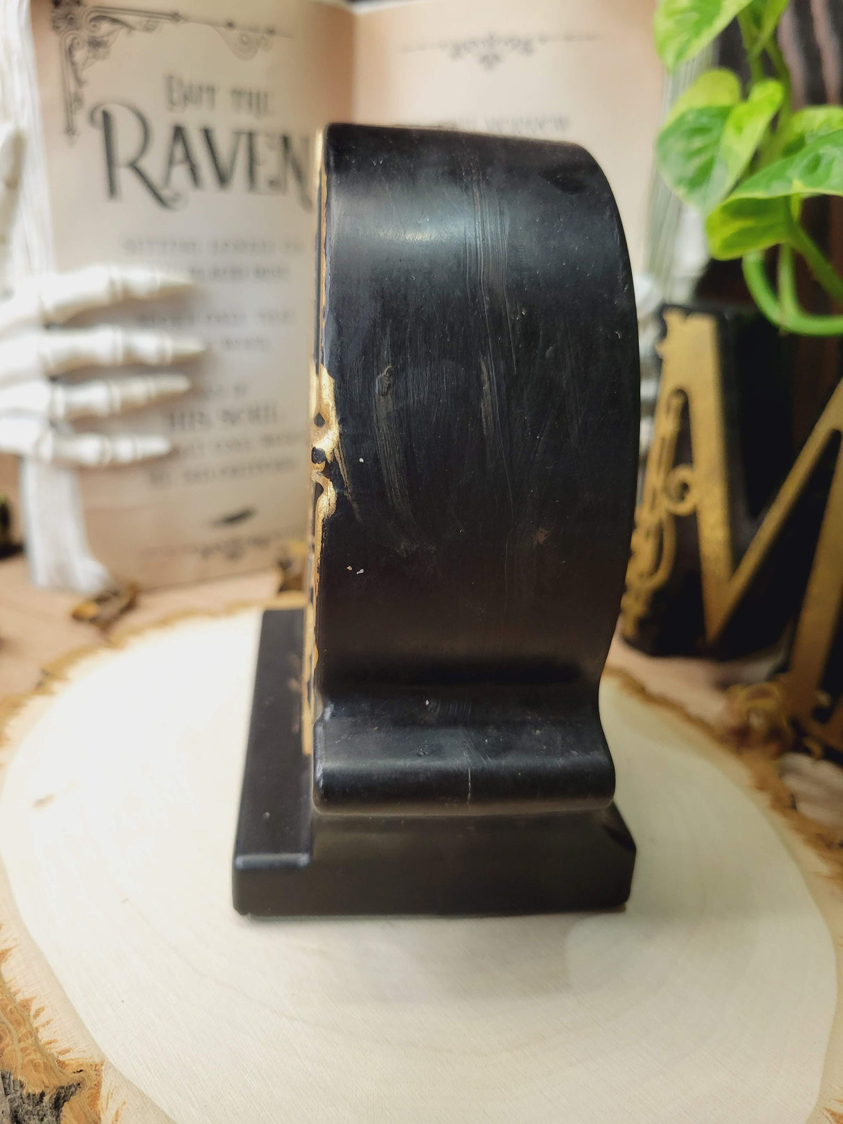 Pentagram Altar Candle: Black & Silver Handmade Wiccan Decor