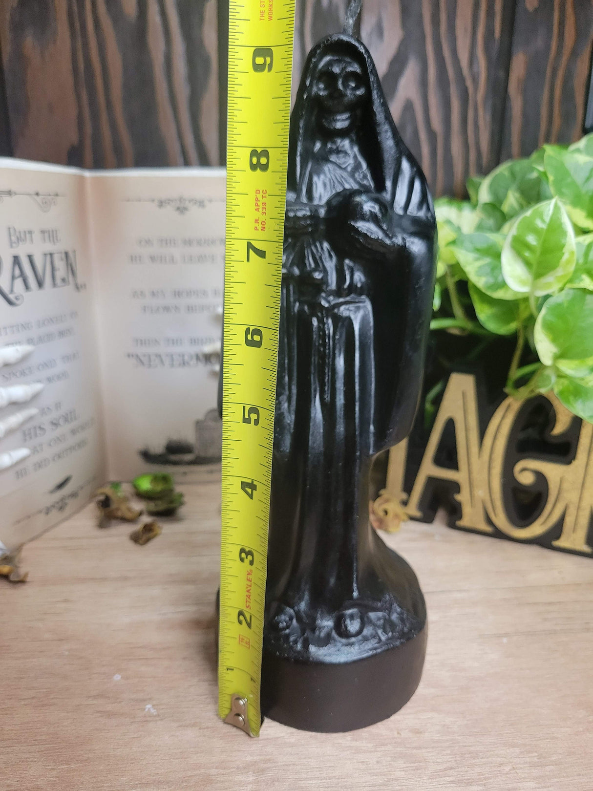 Santa Muerte Candle: Big Holy Black Handmade Offering Candle