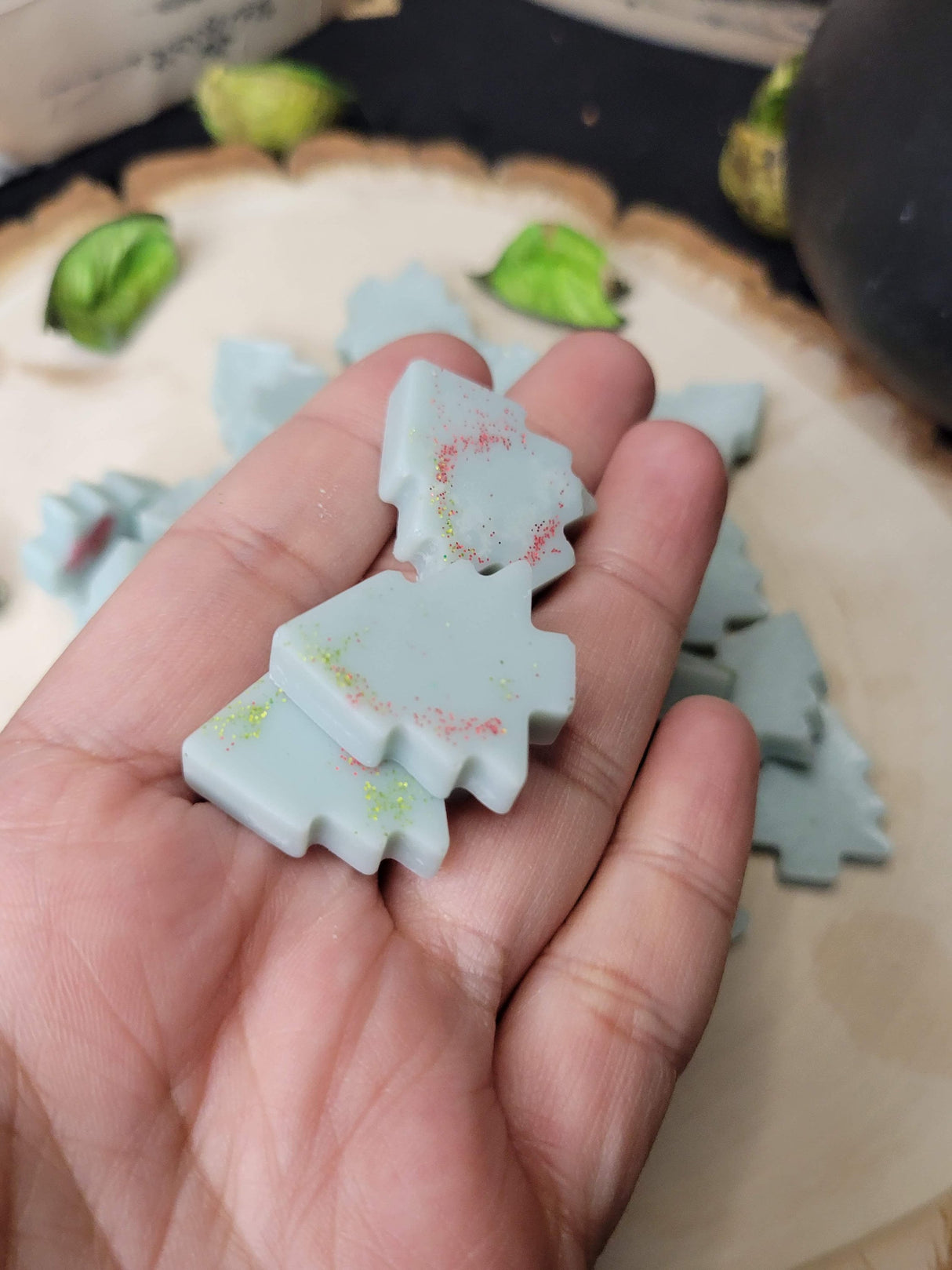 Christmas Tree Wax Melts: Winter Woods Scent, Handmade Soy Wax