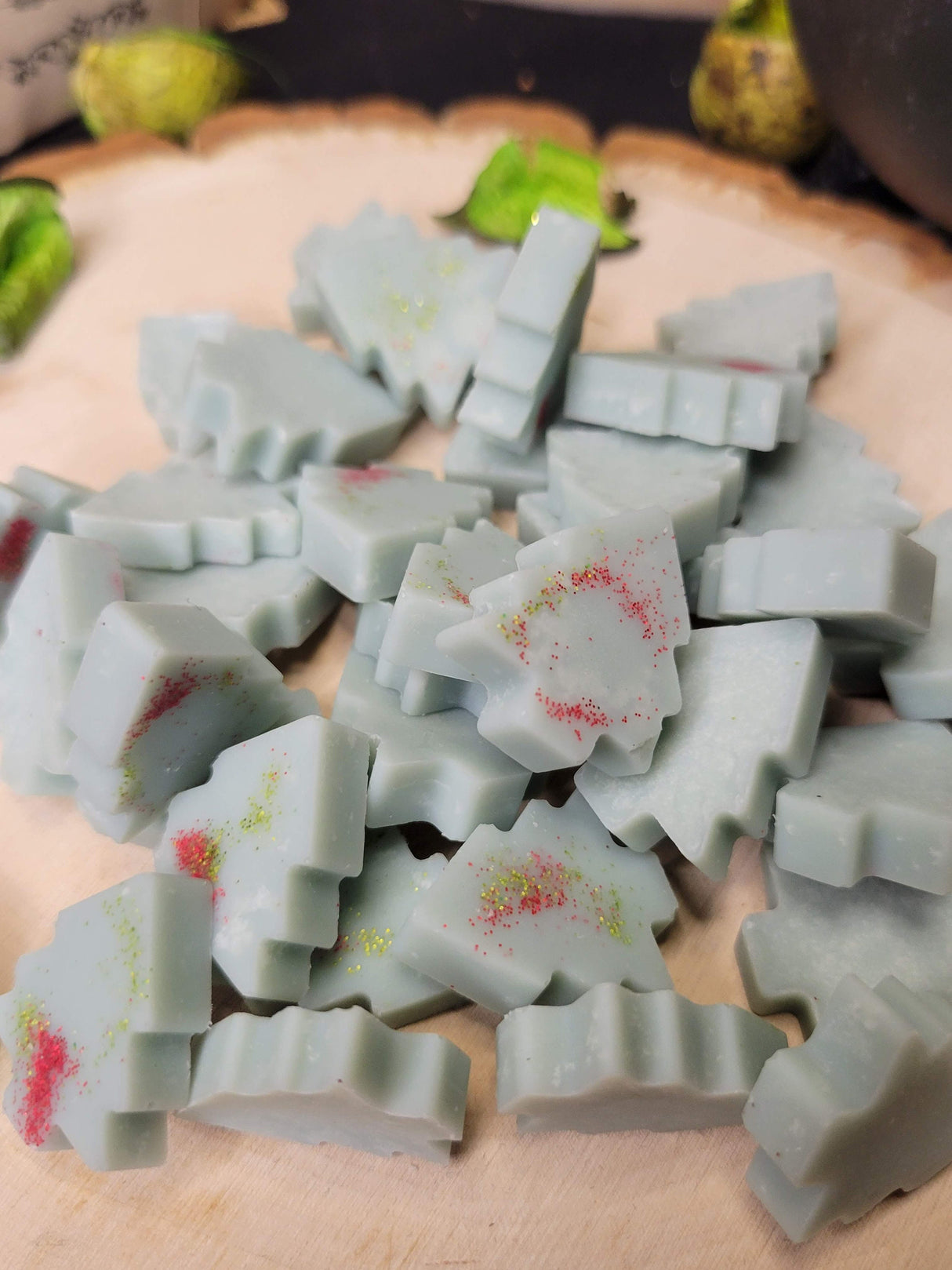 Christmas Tree Wax Melts: Winter Woods Scent, Handmade Soy Wax