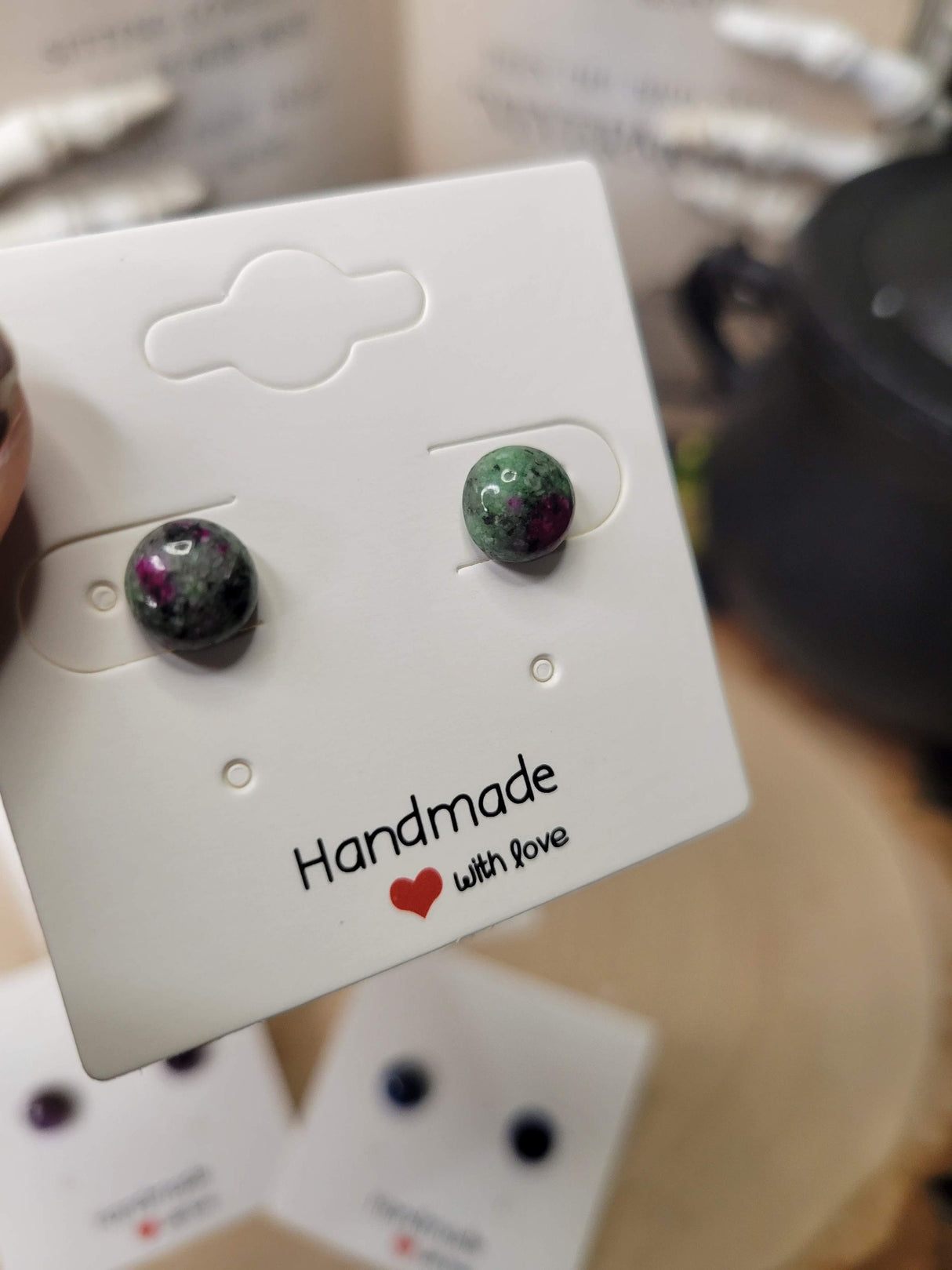 Tiny Gemstone Stud Earrings: Hypoallergenic Stainless Steel