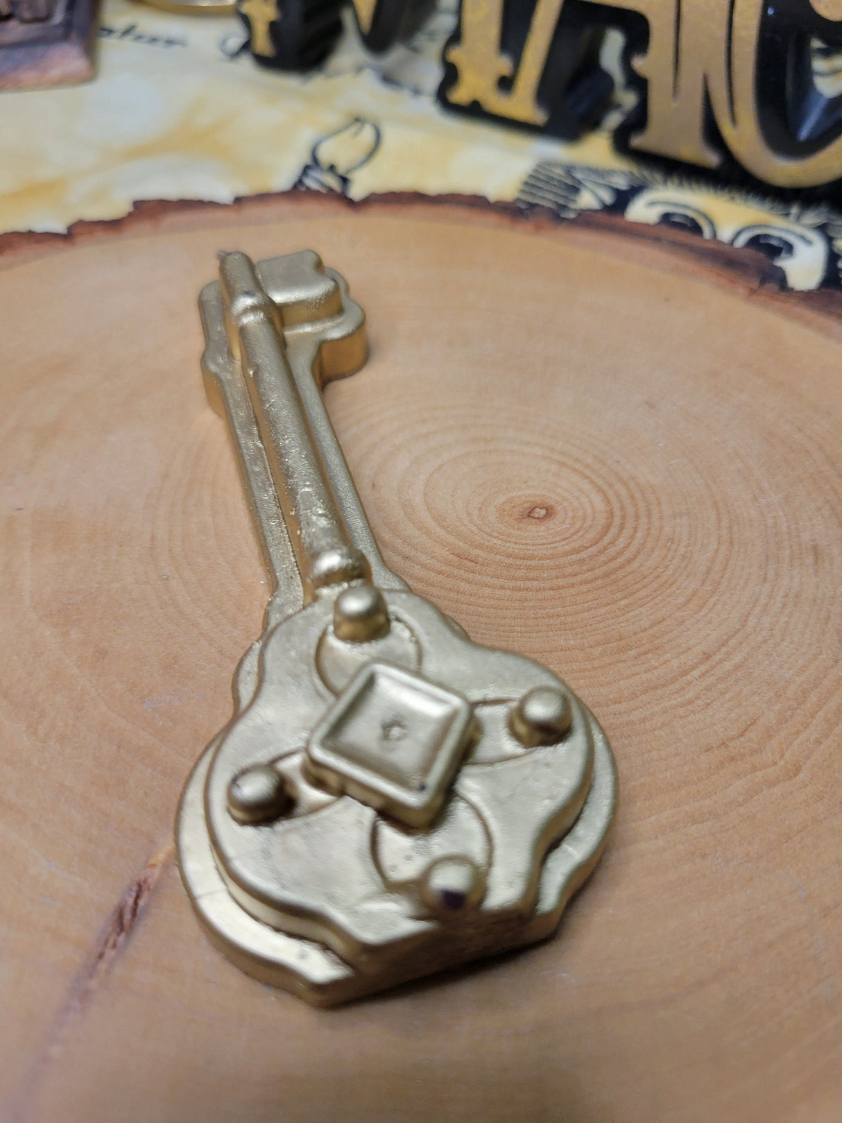 Gold Key Figurine Candle: Altar Decor, Spell Candle