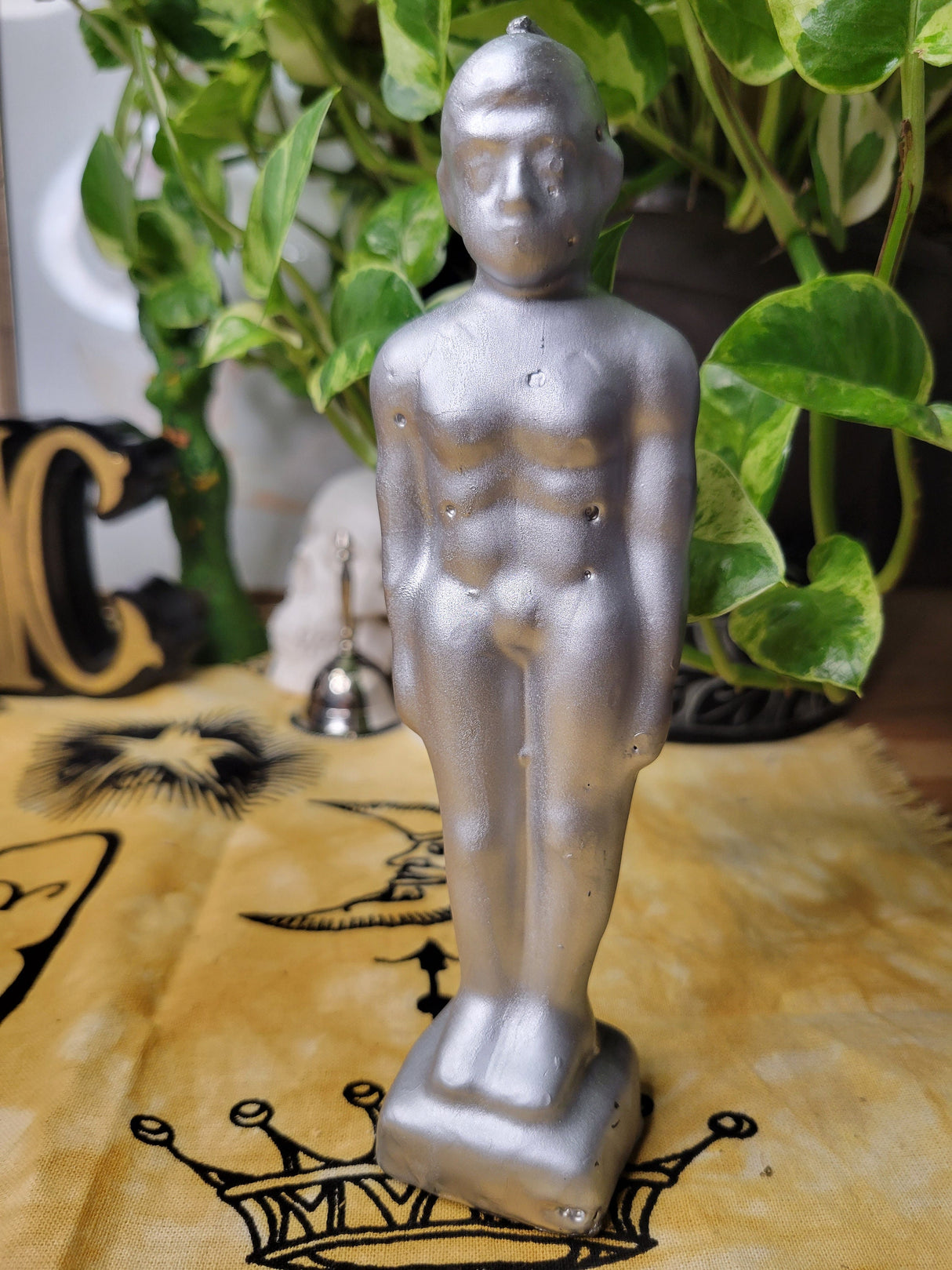 Gold Lady and Silver Man Figurine Candle: Ritual Spell Candle