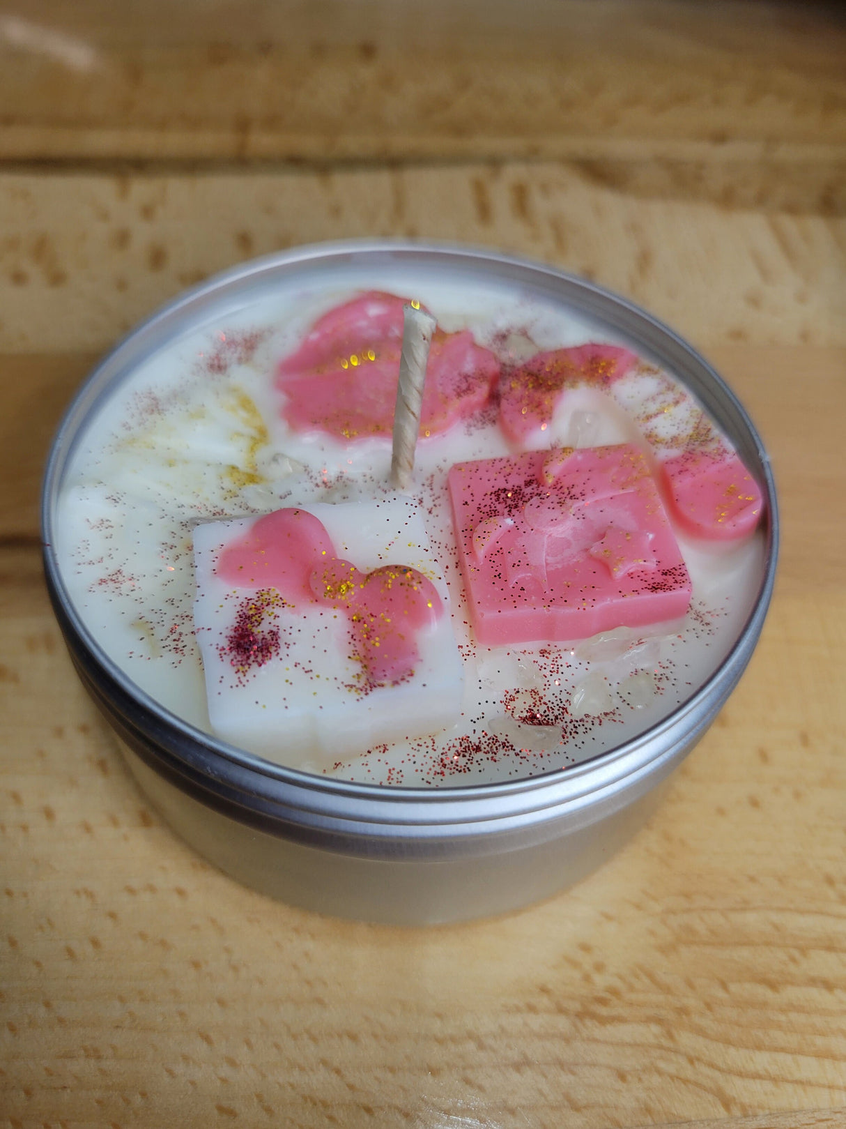 Christmas Tree Candle theme tin jar soy candle, Christmas intention candle