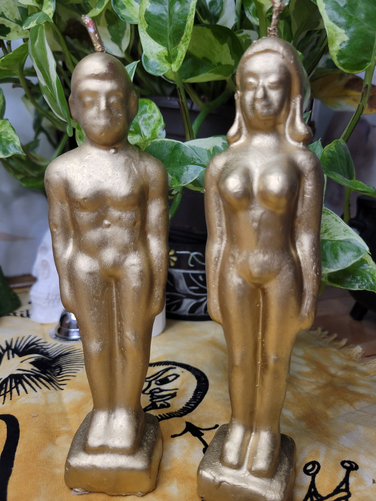 Gold Lady and Silver Man Figurine Candle: Ritual Spell Candle
