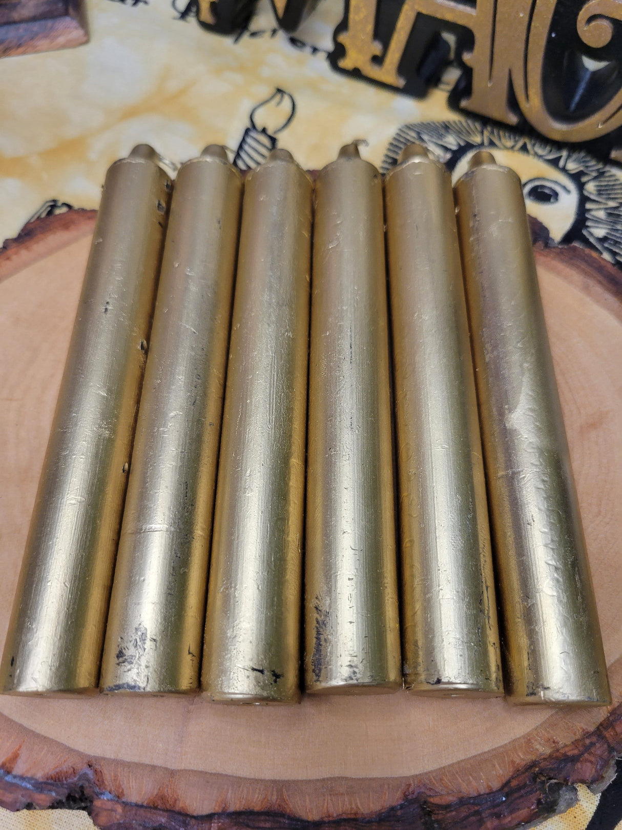 Gold Spell Candles: 6-Inch Ritual Candles - Pack of 10