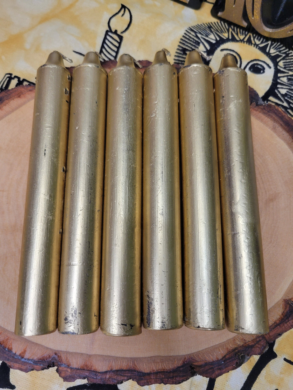 Gold Spell Candles: 6-Inch Ritual Candles - Pack of 10