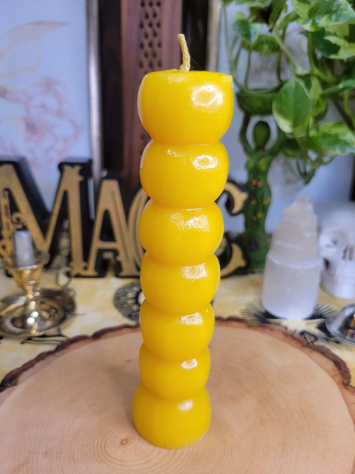 7 Knob Wishing Candle: Colorful Pillar Candle for Spells & Rituals