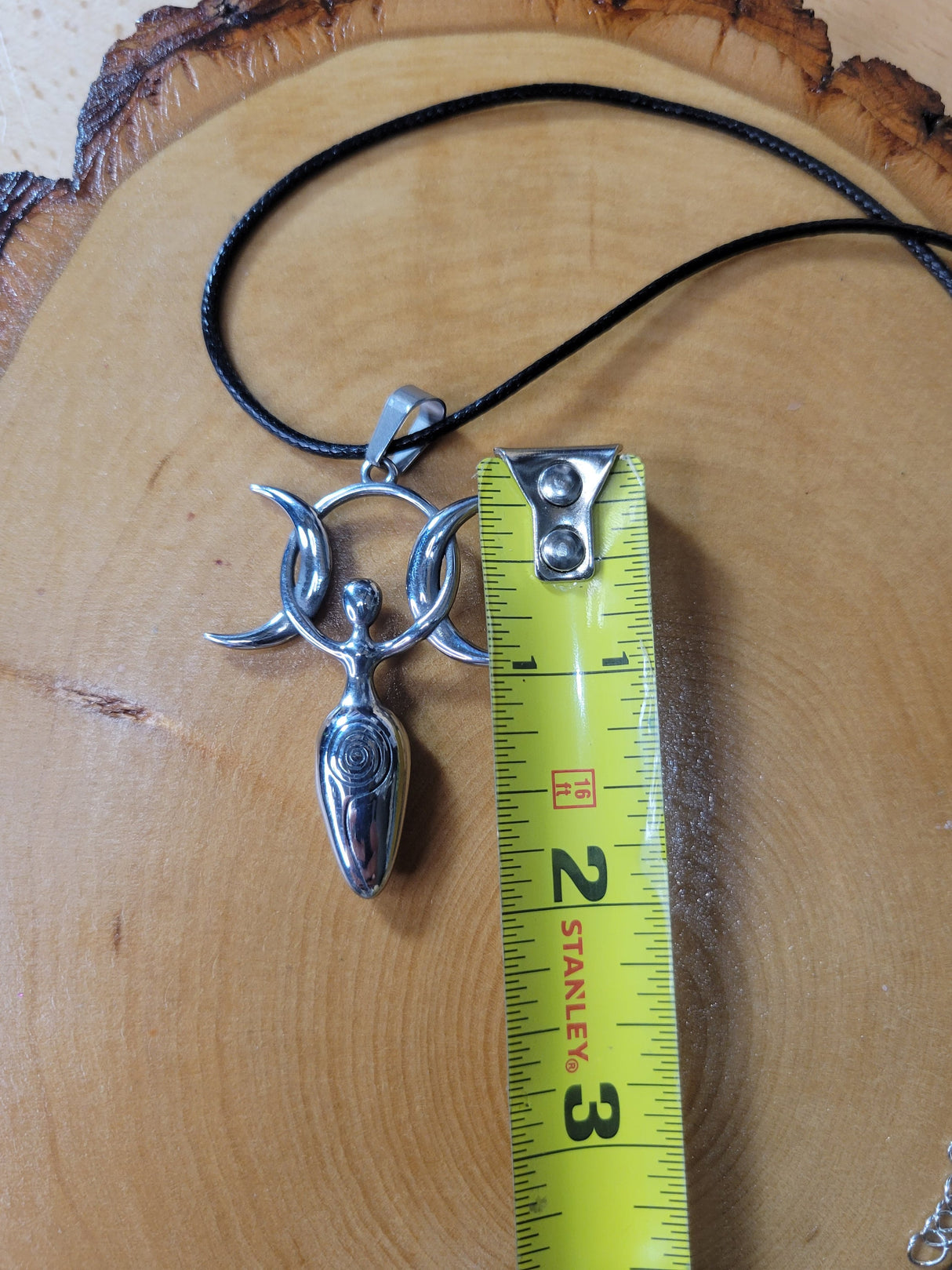 Triple Moon Goddess Pendant Necklace: Statement Spiritual Jewelry