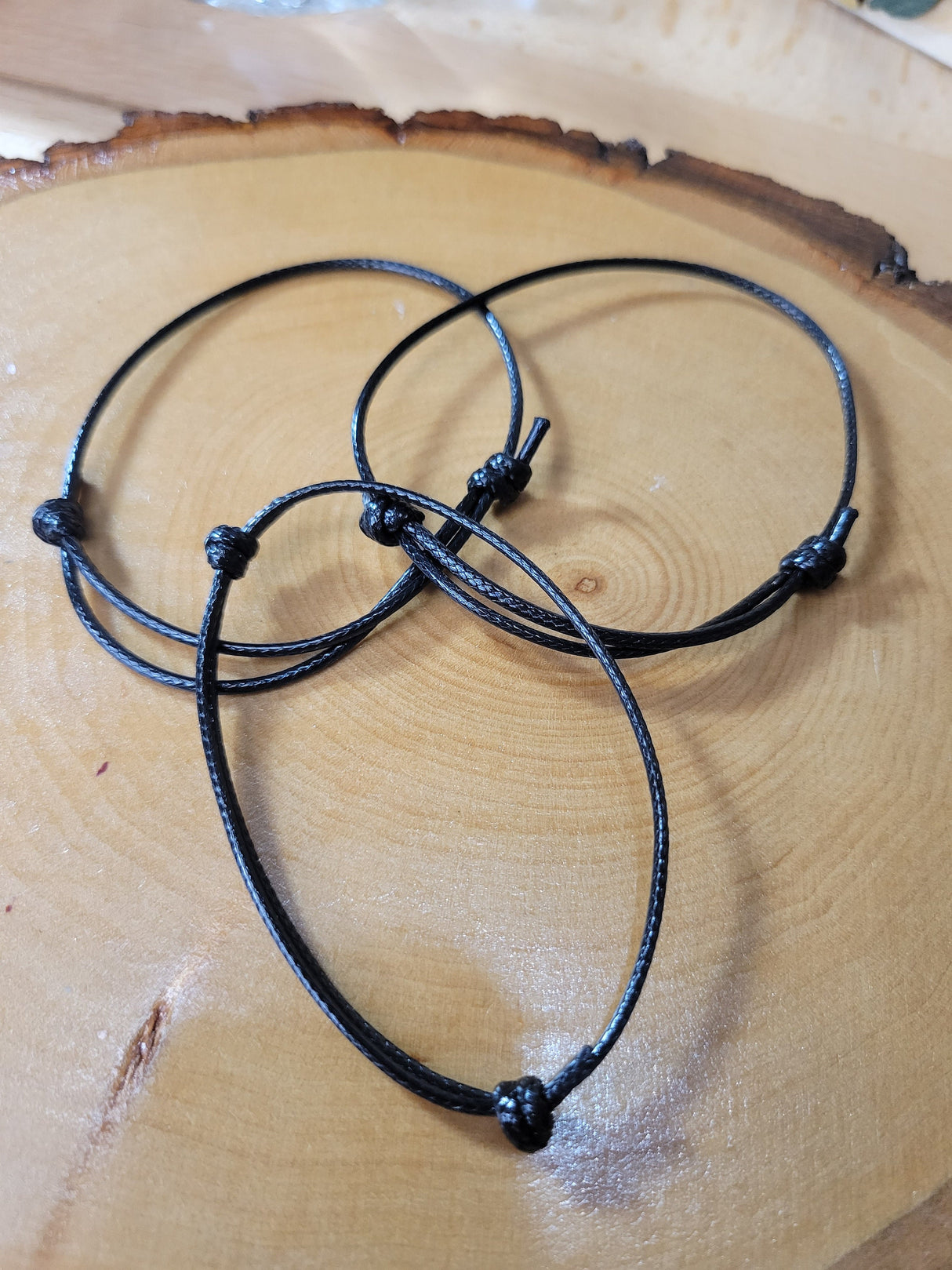 Adjustable Black Waxed Cord Bracelet: Minimalist Jewelry