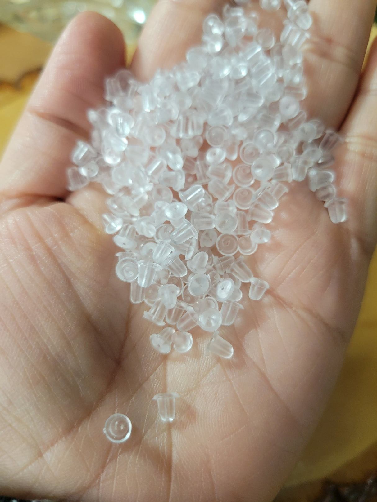 Clear Rubber Earring Backs: Bell Stopper, 1000pcs