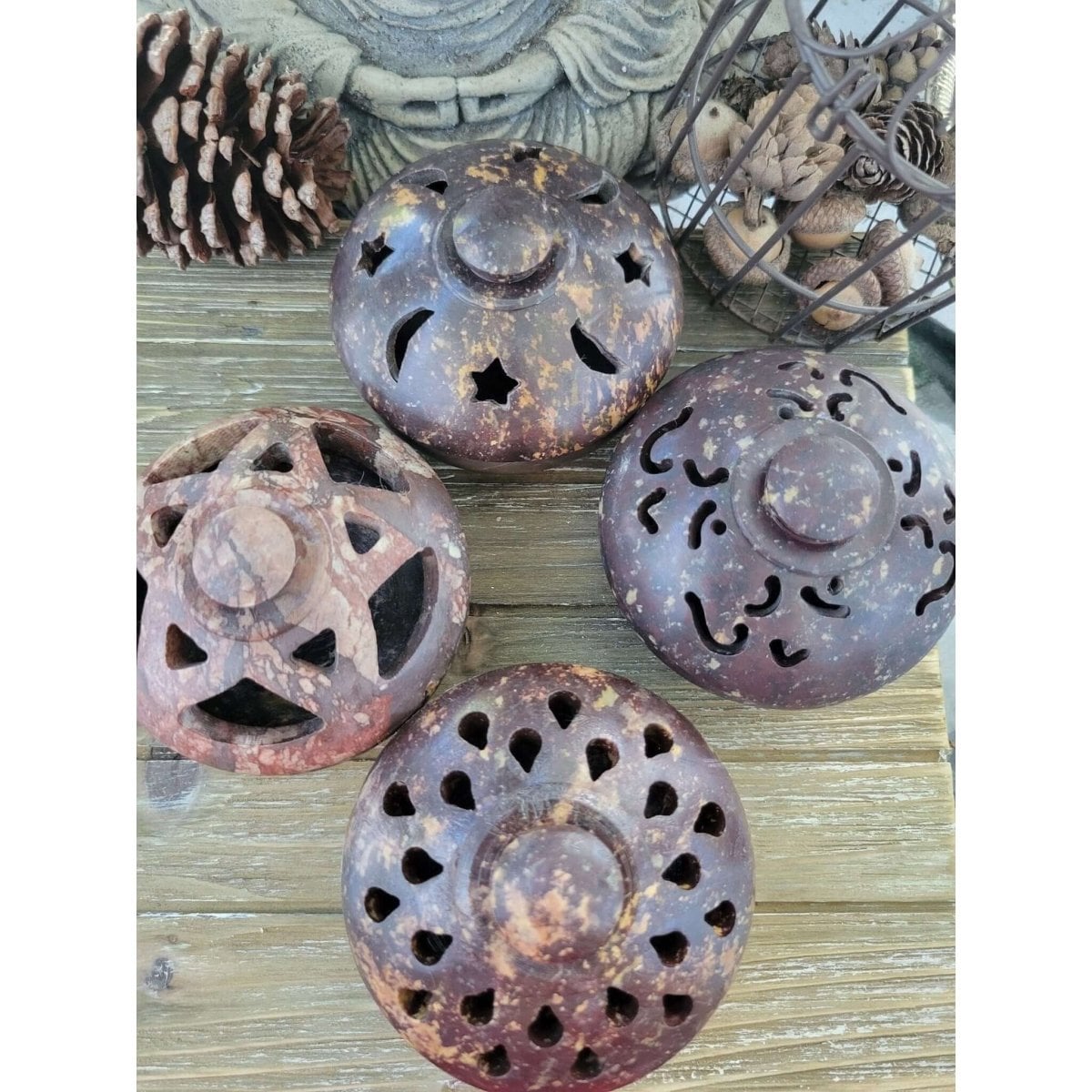 Resin Incense Burner Starter Kit: Soapstone Burner, Resins, Palo Santo
