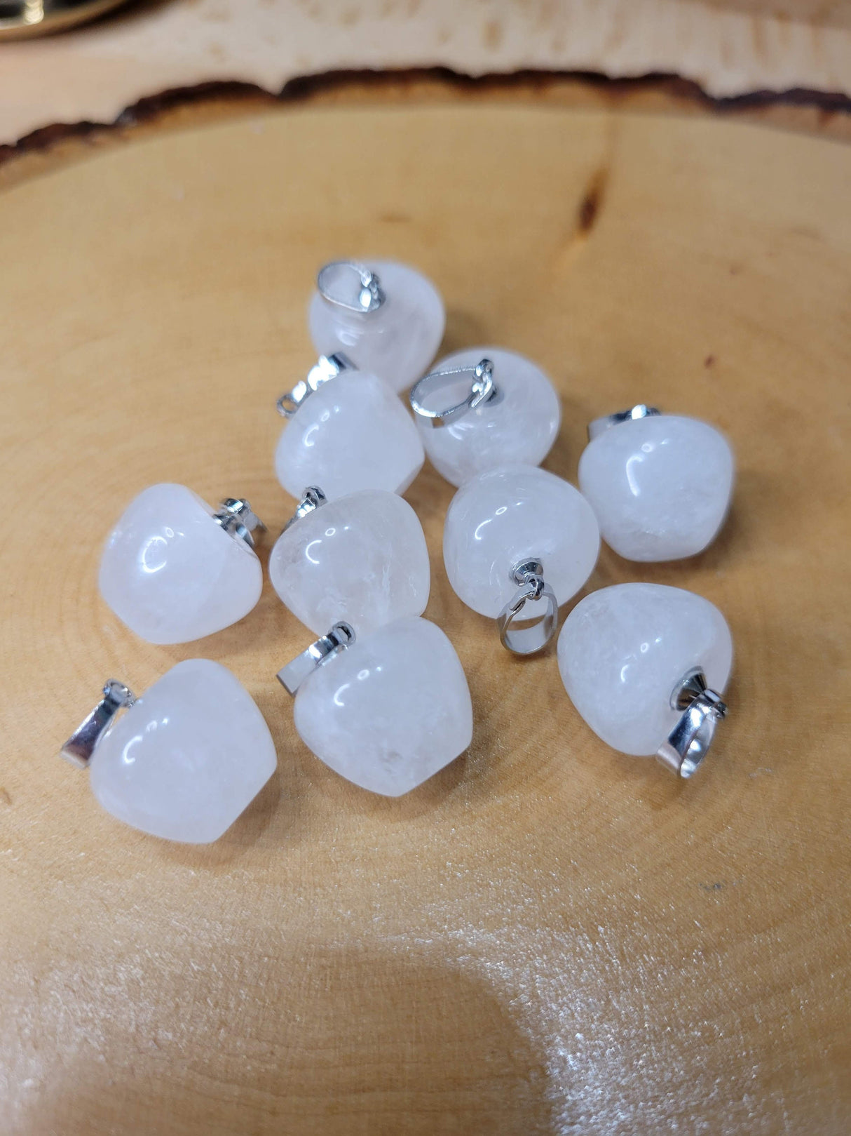 Clear Quartz Apple Pendant, Gemstone Necklace, Nature Lover Gift