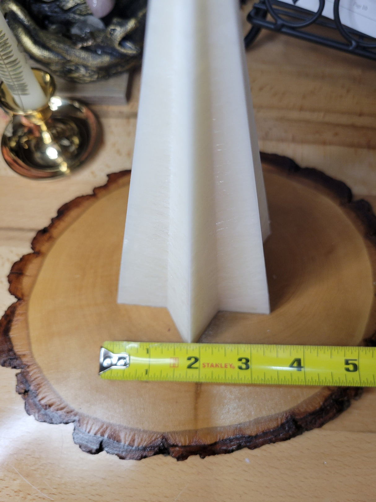 Big Star Palm Wax Pillar Handmade Candle: Altar Decoration