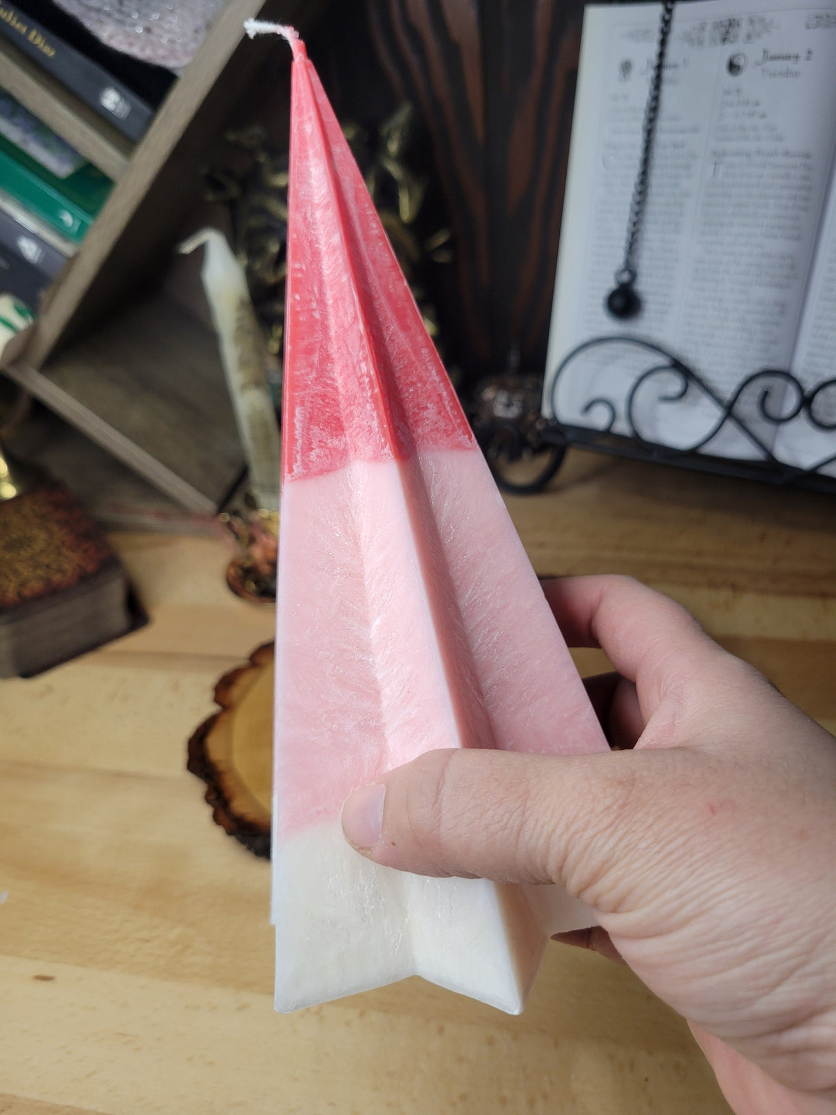Big Star Palm Wax Pillar Handmade Candle: Altar Decoration