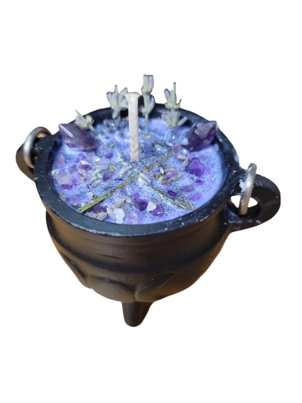 Triple moon pentacle cauldron soy candle intention candle Tranquility candle