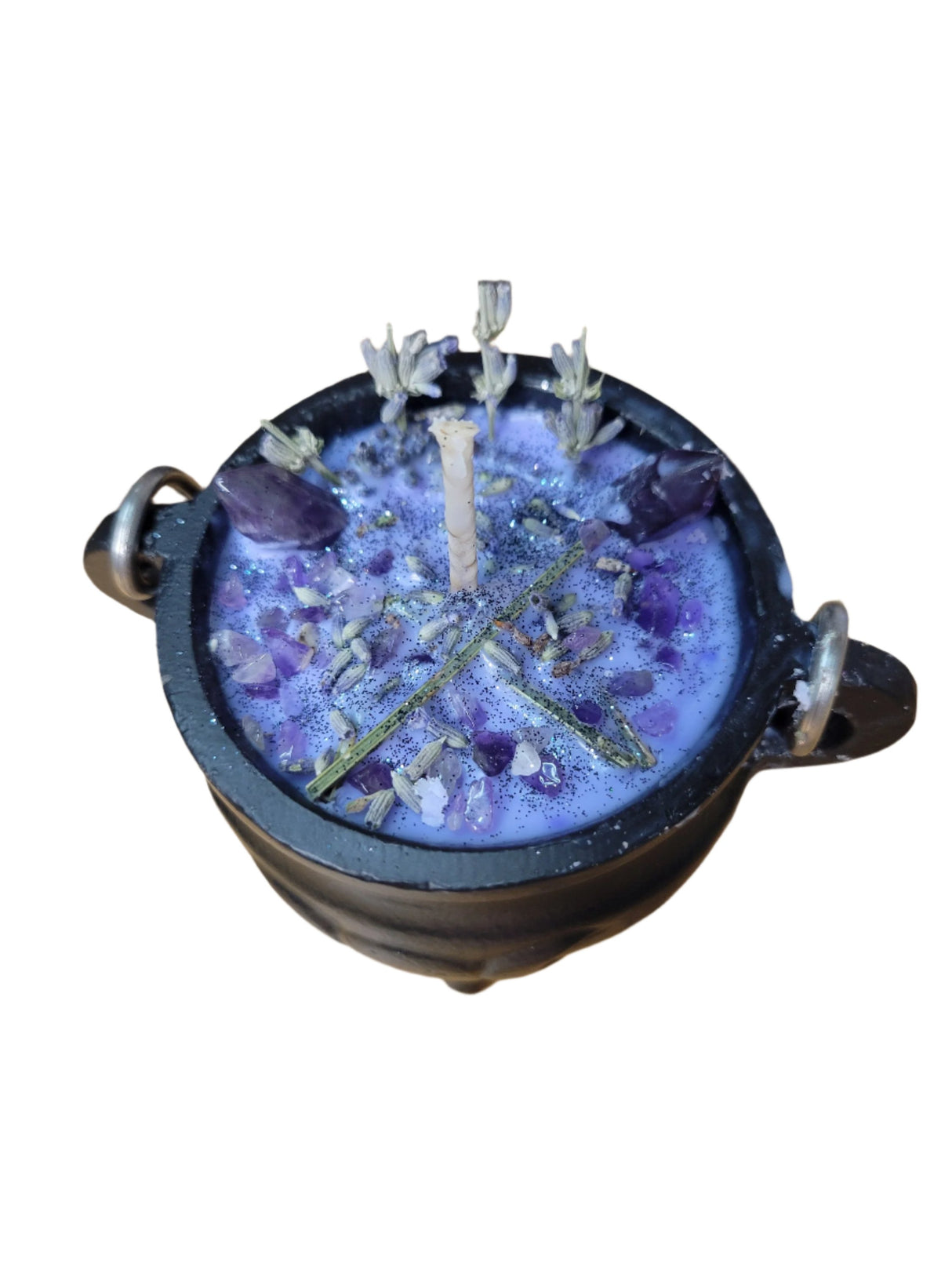 Triple moon pentacle cauldron soy candle intention candle Tranquility candle