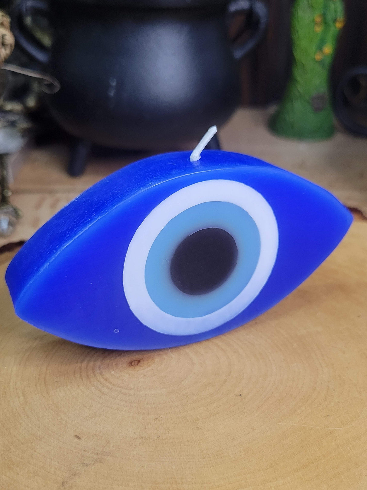 Evil Eye Candle: Round Paraffin Wax Spiritual Gift