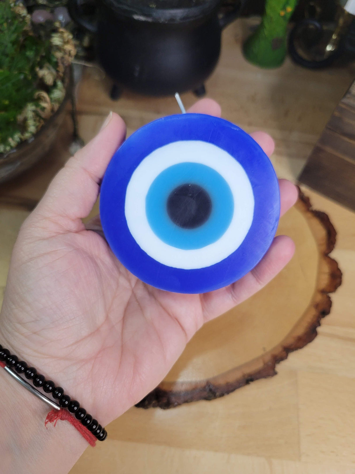 Evil Eye Candle: Round Paraffin Wax Spiritual Gift