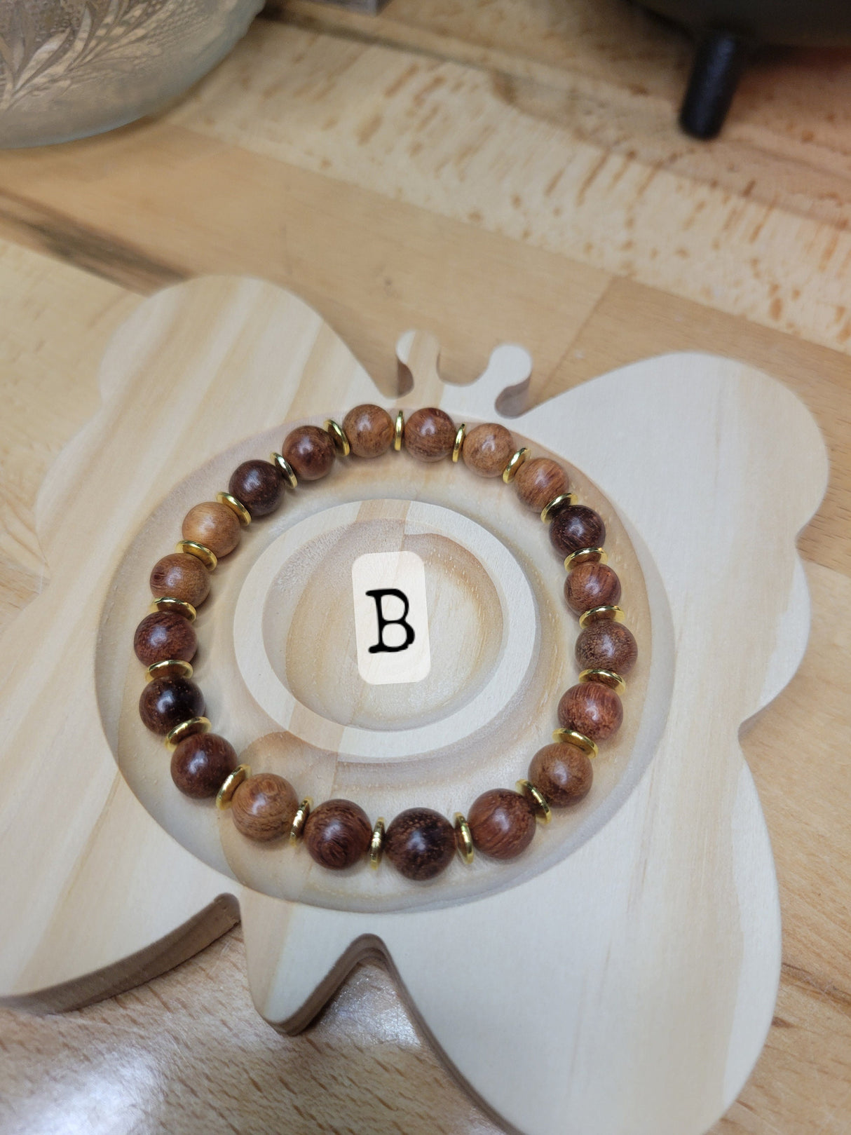 Natural Quartz Bracelets with Wood Beads Stretchy Bracelets Stacking Bracelets Quartz Lover Gift