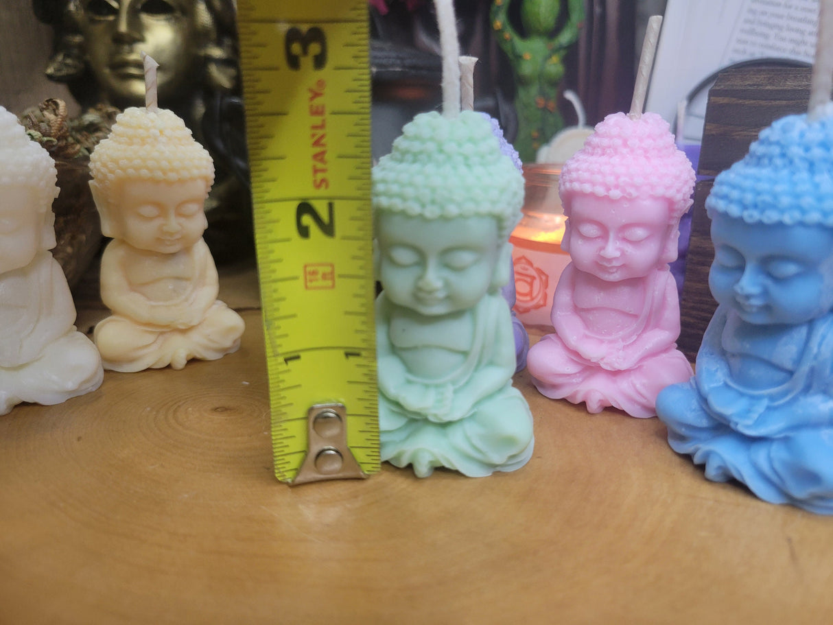 Small Buddha Soy Candle: Colorful Altar Decoration