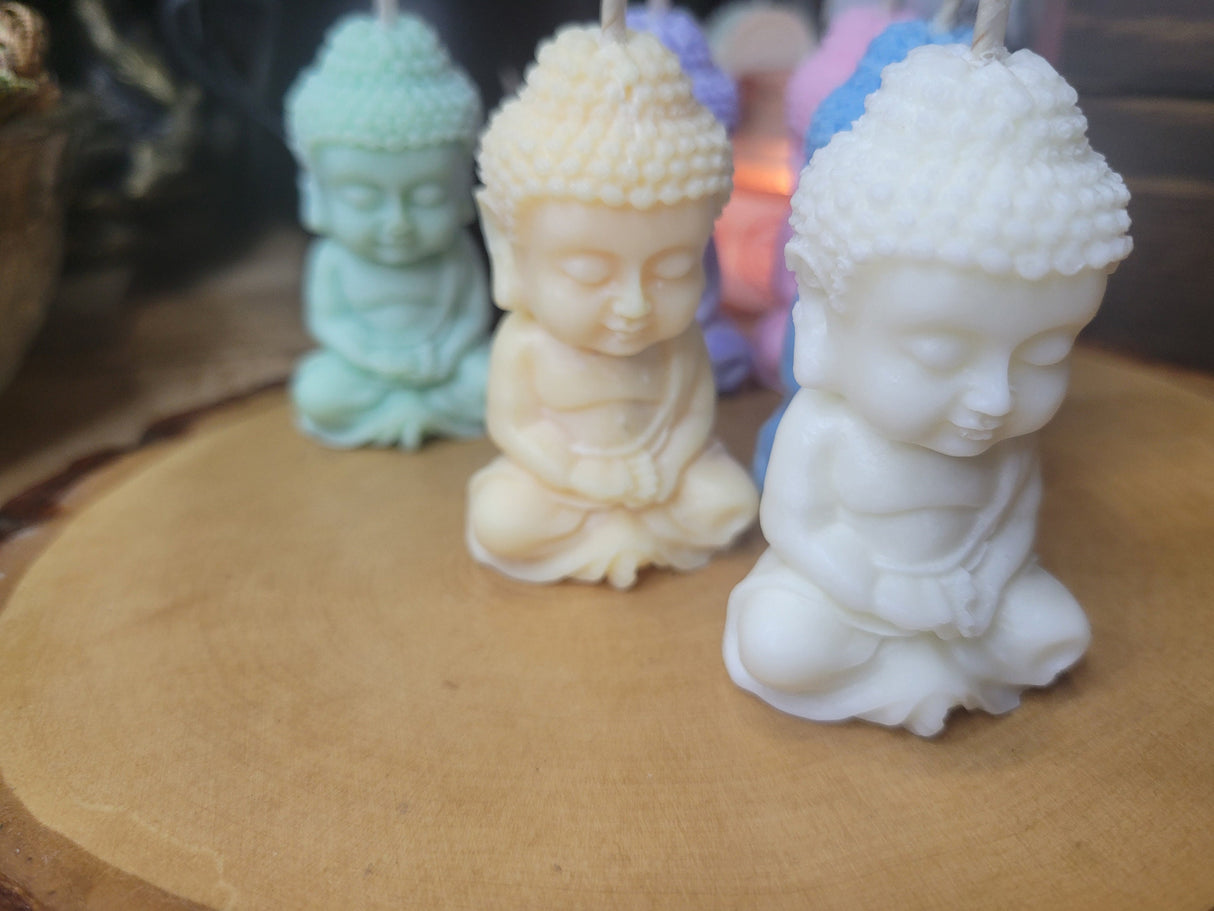 Small Buddha Soy Candle: Colorful Altar Decoration