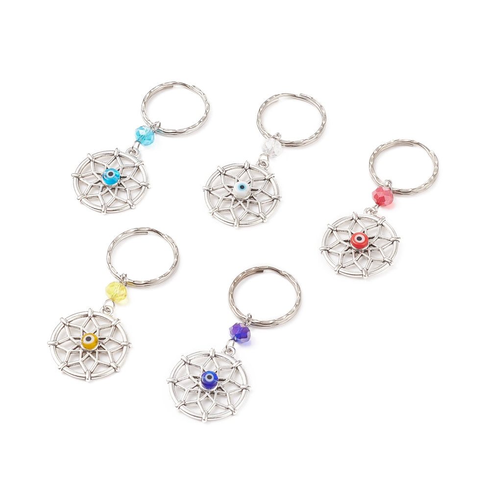 Flower Keychain Evil Eye Keychain Multicolor Keychains Evil Eye Protection Spiritual Gift for Mom