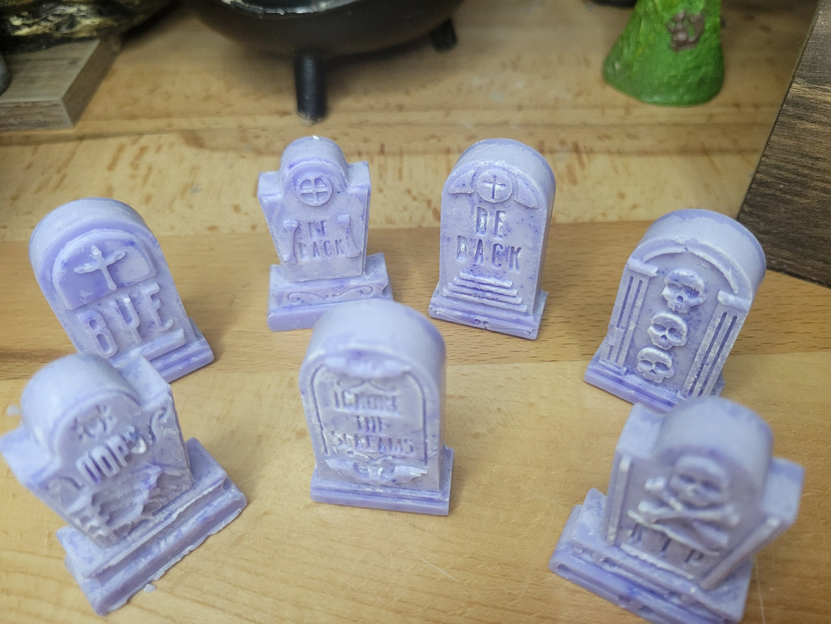 Gravestone Wax Melts Handmade Halloween Wax Melts Scented Melts Graveyard Witchy Wax Melts