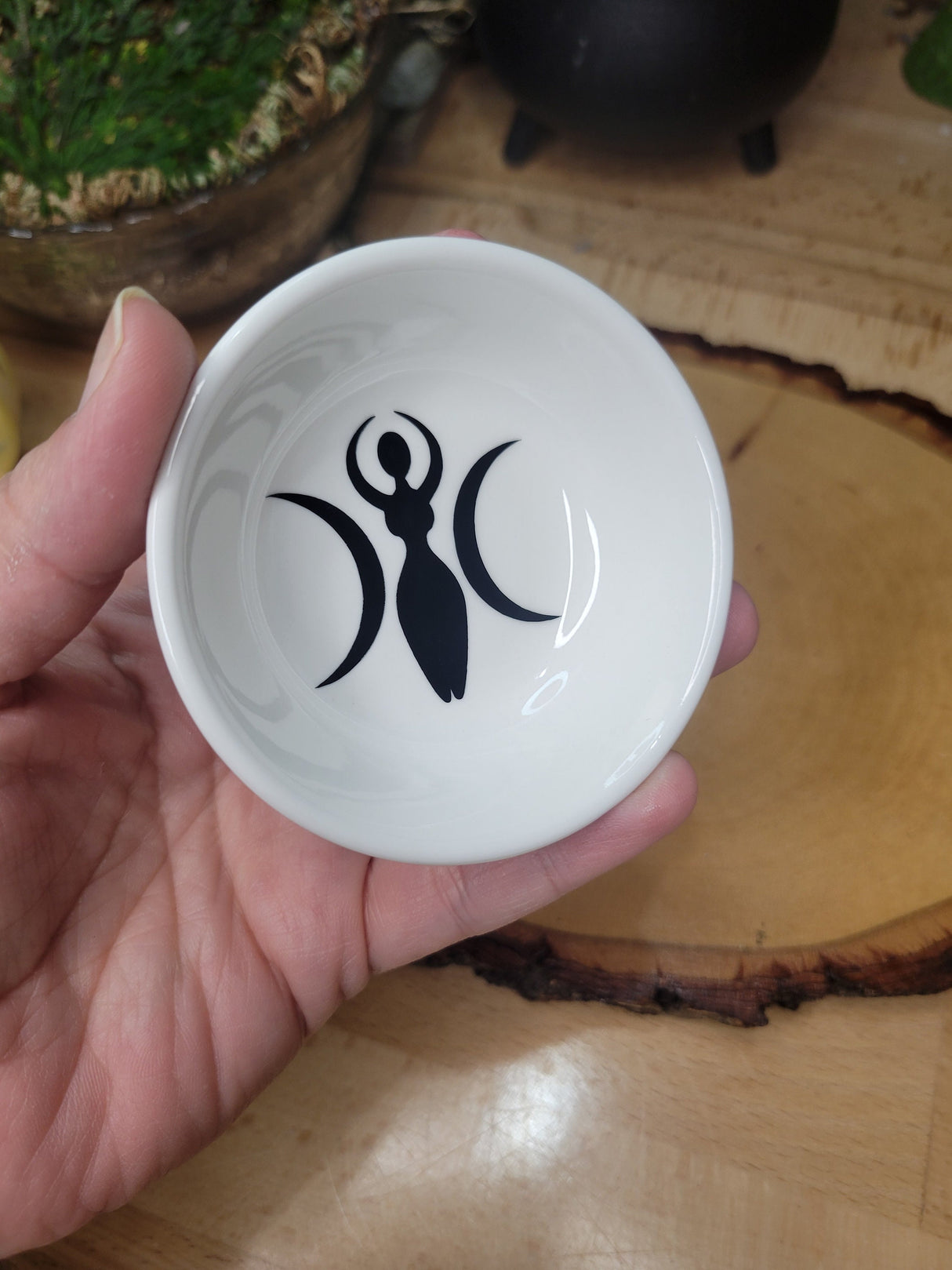 Handmade Ceramic Goddess Trinket Dish: Witchy Decor