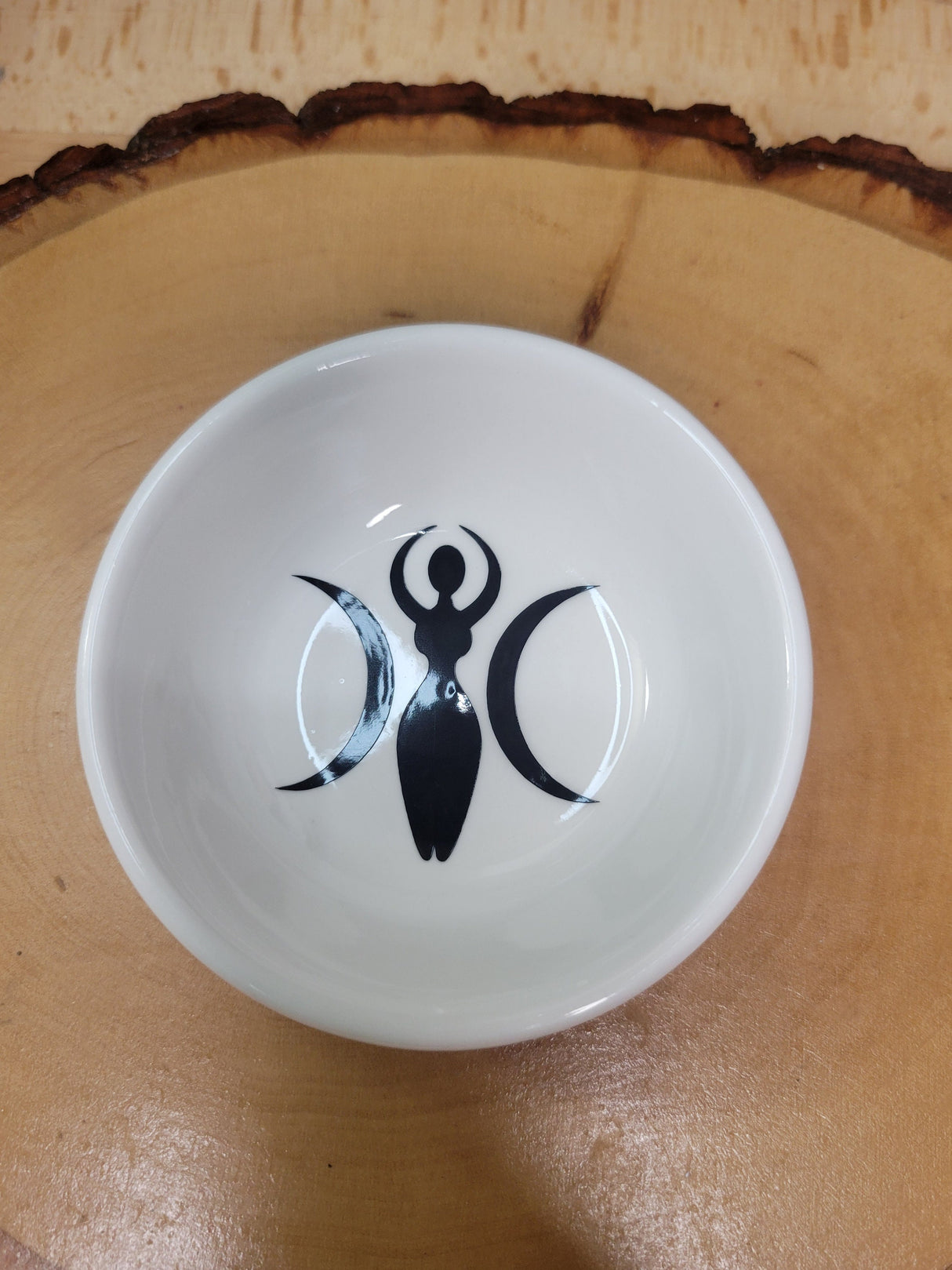 Handmade Ceramic Goddess Trinket Dish: Witchy Decor