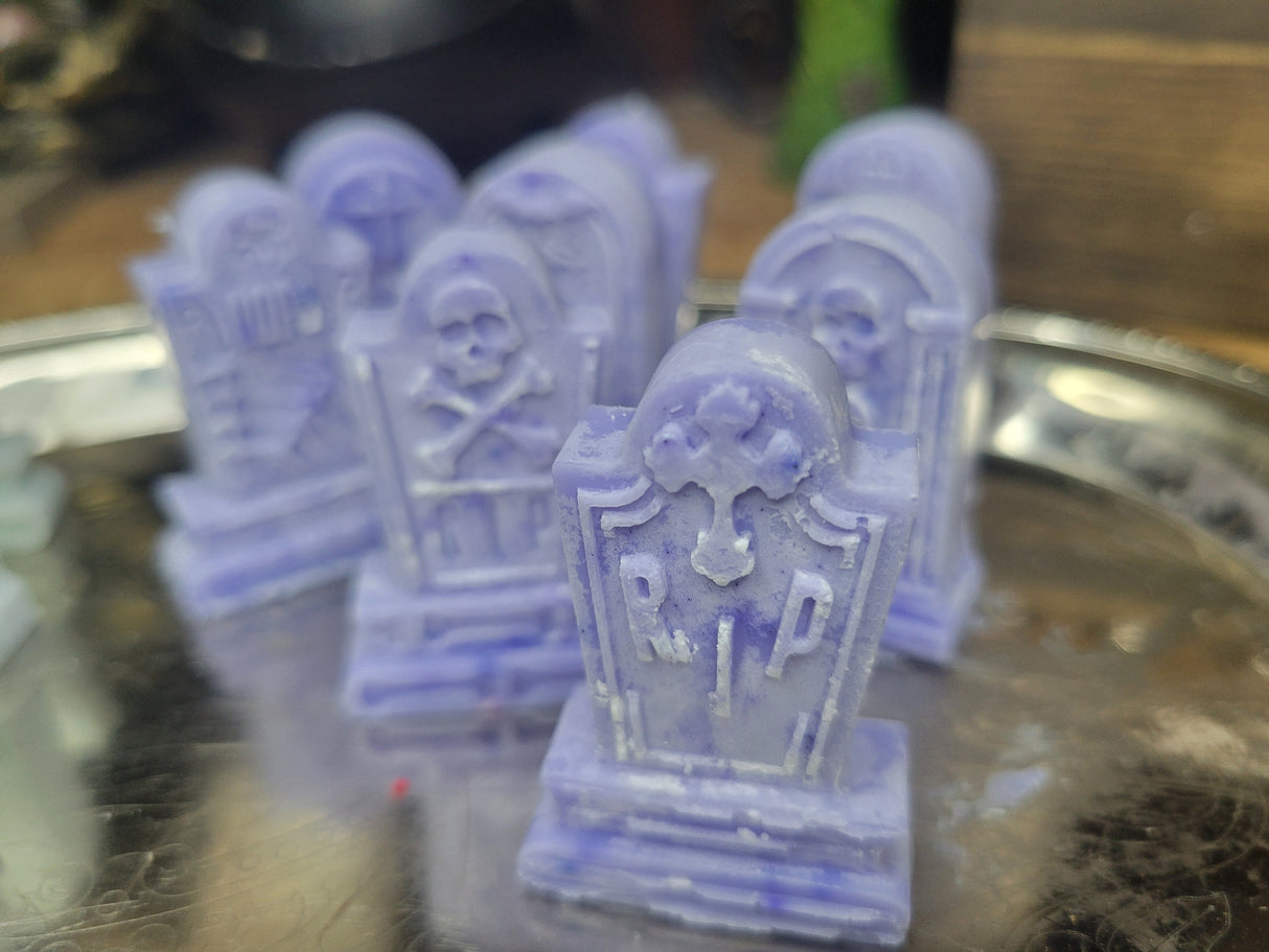 Gravestone Wax Melts Handmade Halloween Wax Melts Scented Melts Graveyard Witchy Wax Melts