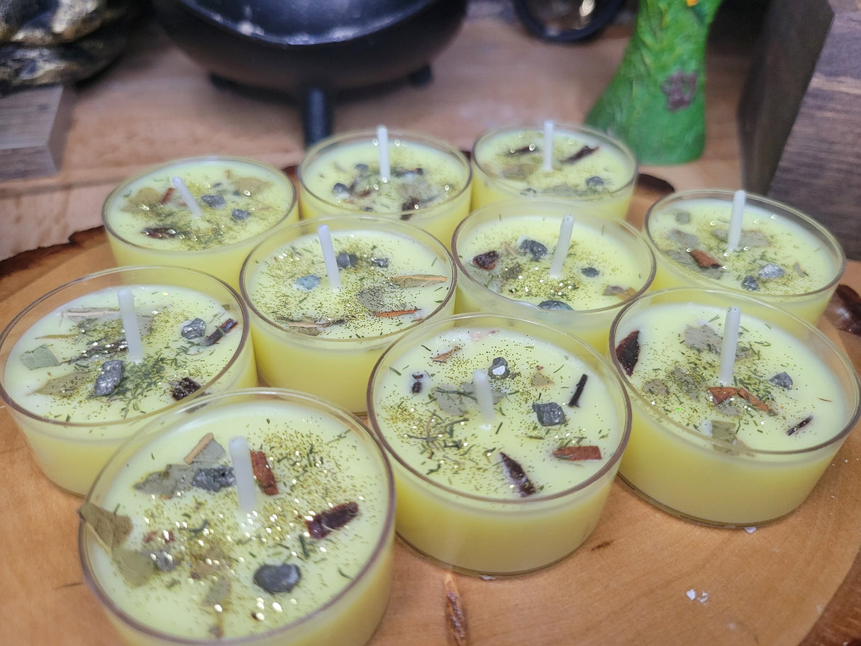 Prosperity Candle - Abundance Tea Light Candle- Spell Candle- Abundance Drawing Candles - Set of Candles