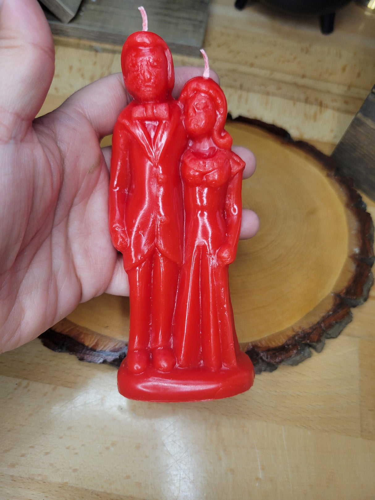 Decorative ritual wedding couple shaped candle white, spell candles