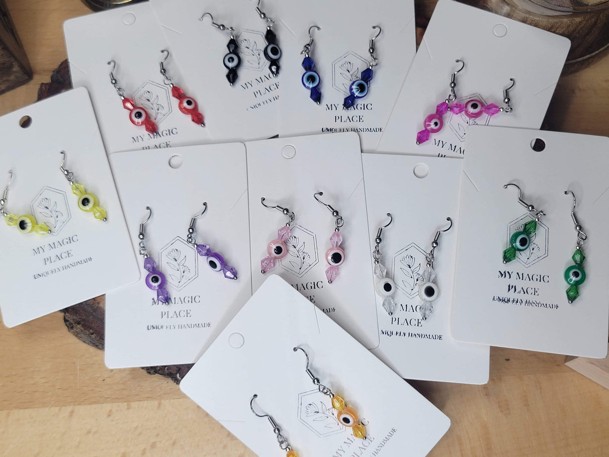 Evil Eye Earrings, Colored Evil Eye Earrings, Protection Jewelry, Evil Eye Jewelry