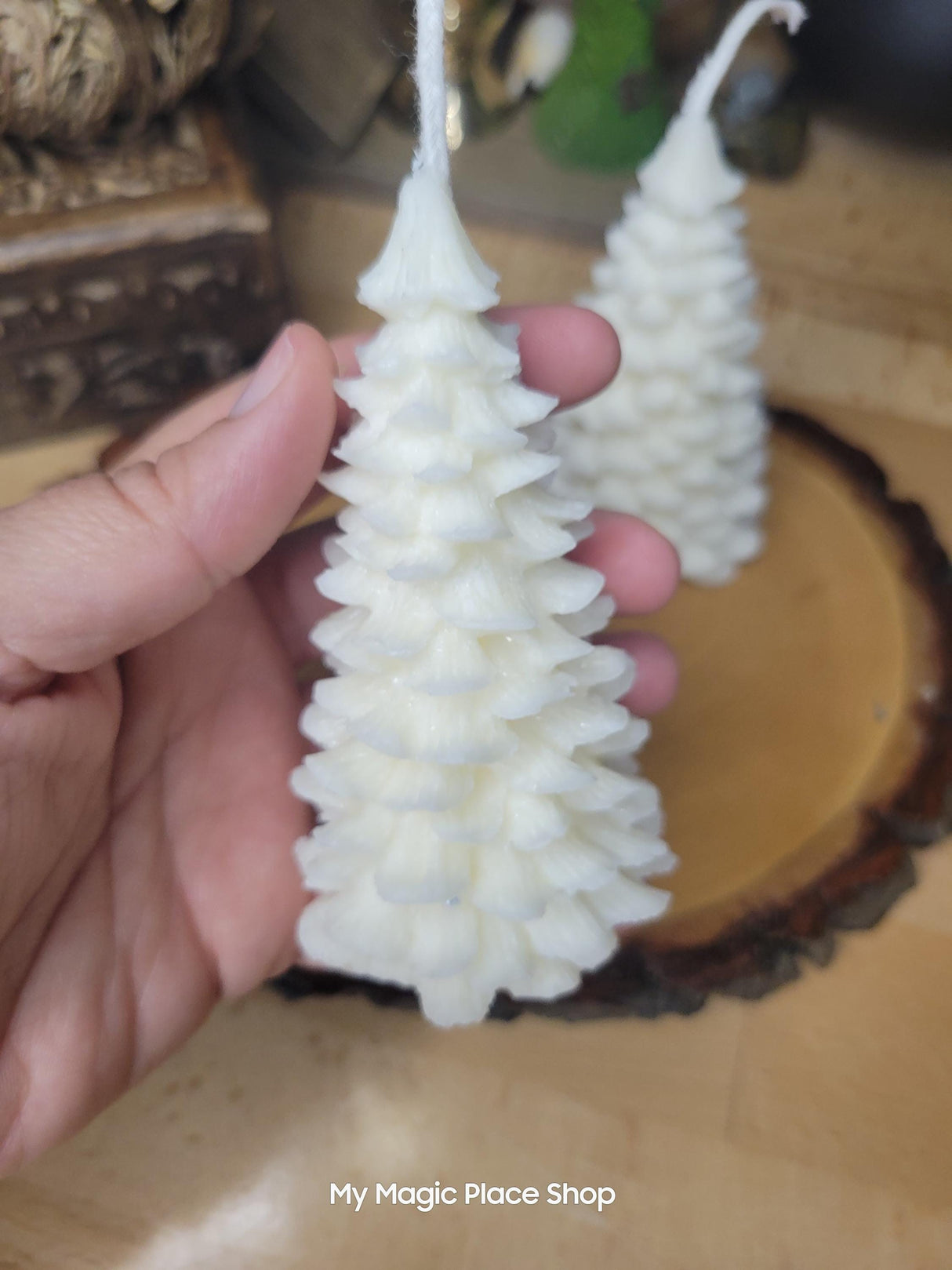 Palm Wax Christmas Tree Candle: Holiday Decor