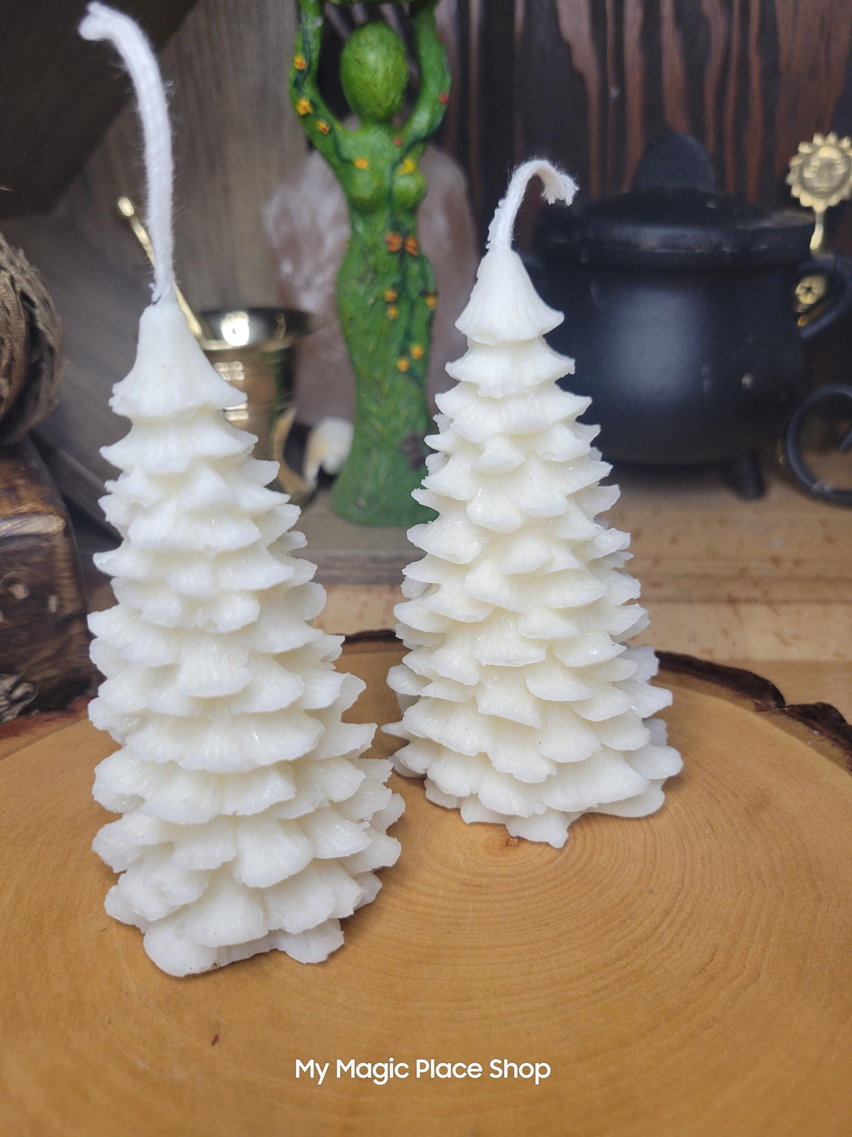 Palm Wax Christmas Tree Candle: Holiday Decor