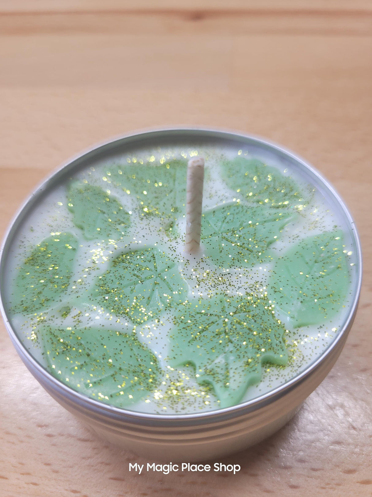 Basil Sage Mint Scented Soy Candle - Green Leaf Apothecary Tin